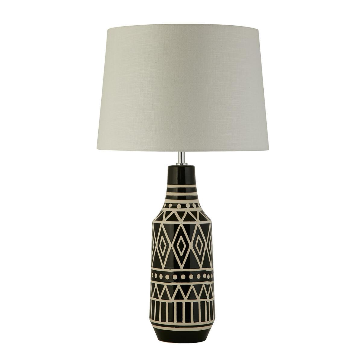 Monochrome Pattern Ceramic Table Lamp – image 2
