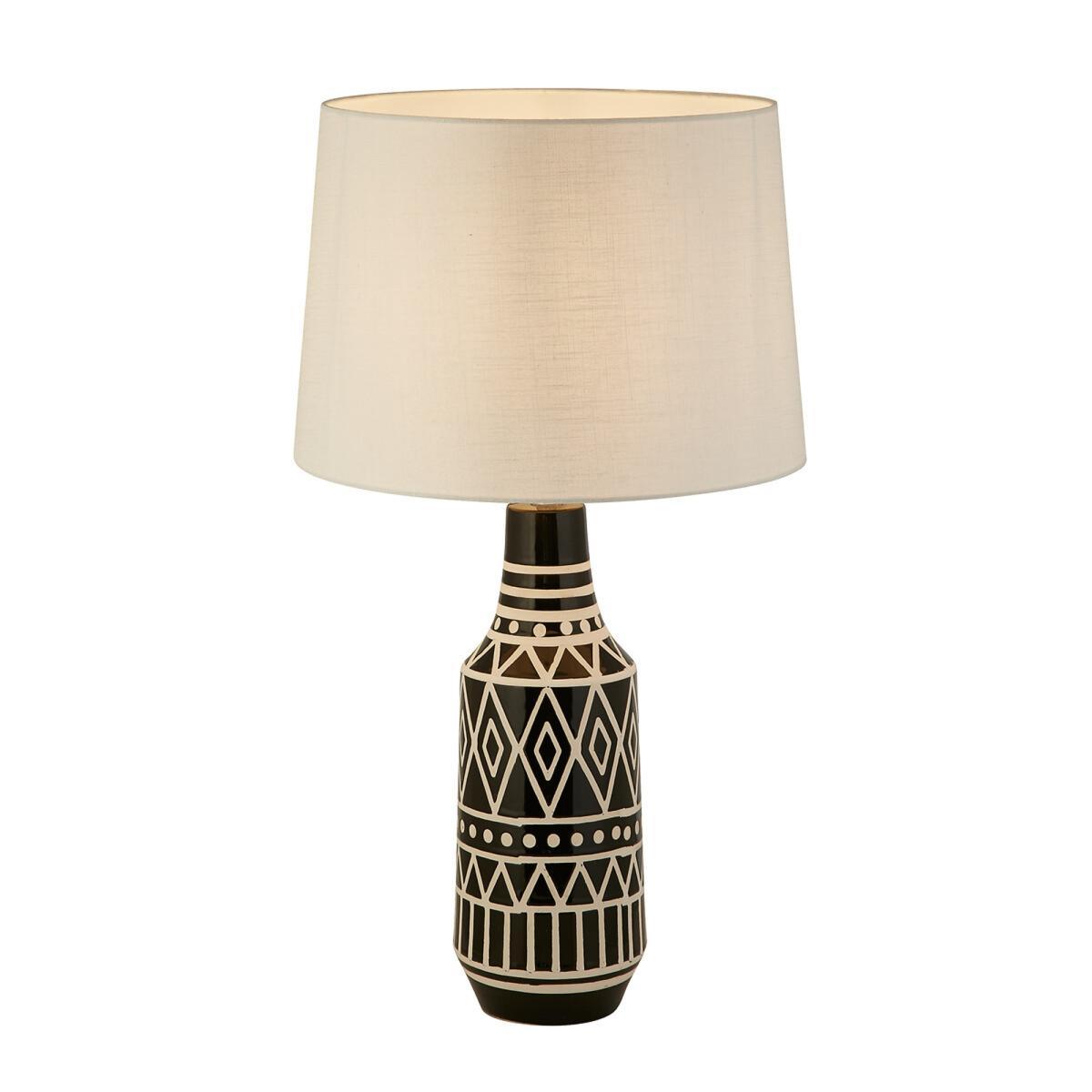 Monochrome Pattern Ceramic Table Lamp – image 3
