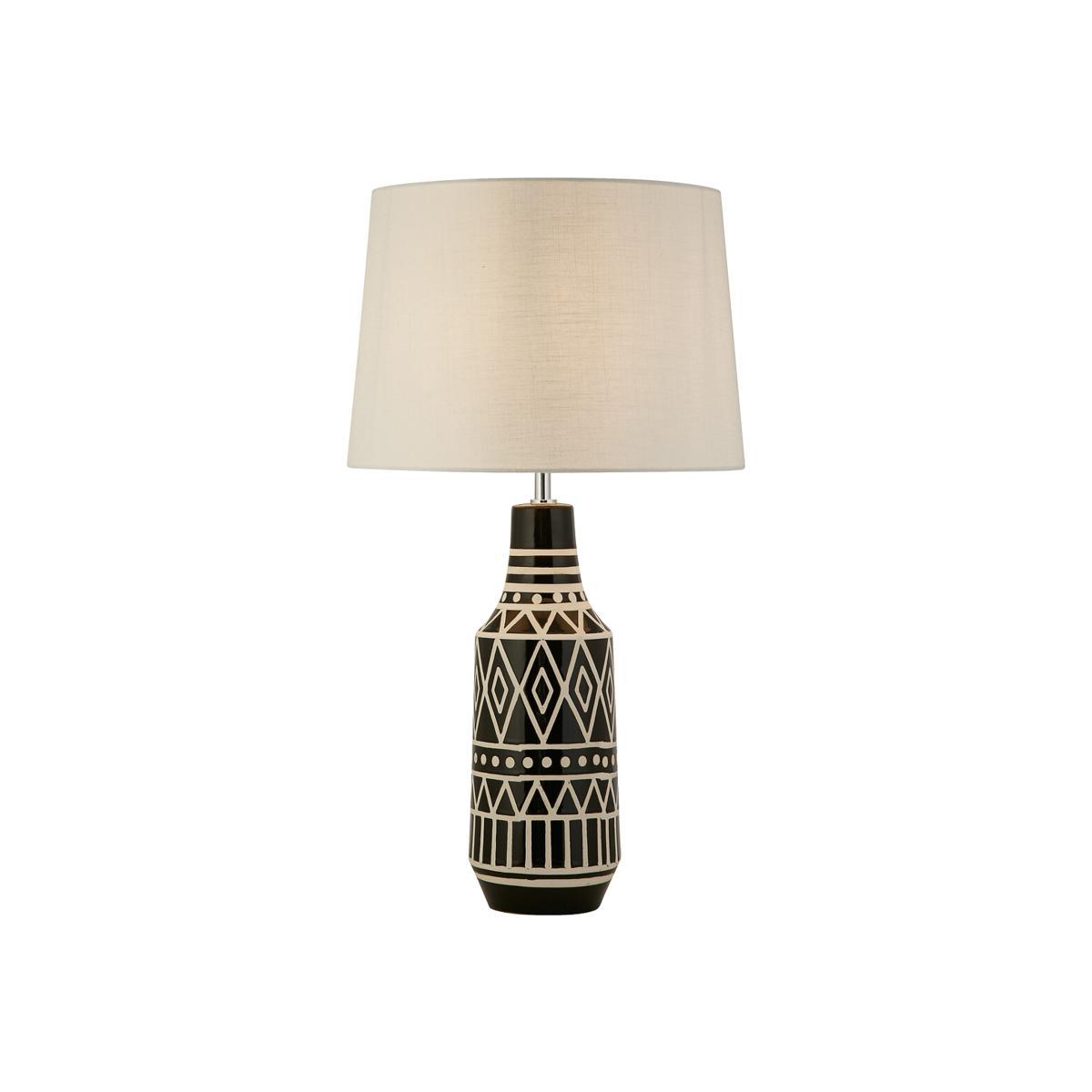 Monochrome Pattern Ceramic Table Lamp – image 1