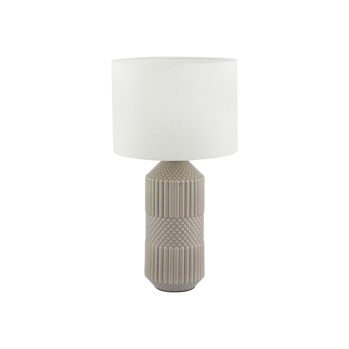 Geo Textured Tall Ceramic Table Lamp – image 1