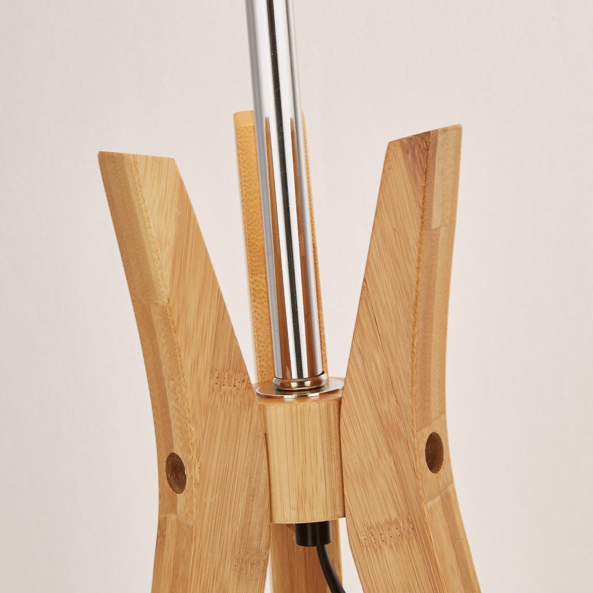 Tapered Natural Wood Tripod Table Lamp – image 2