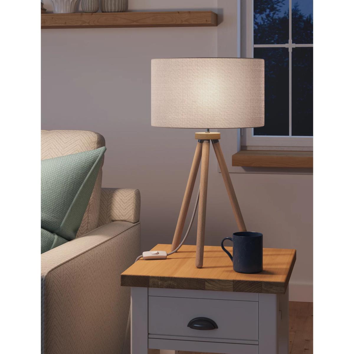 M&S Wooden Tripod Table Lamp - Natural, Natural – image 2