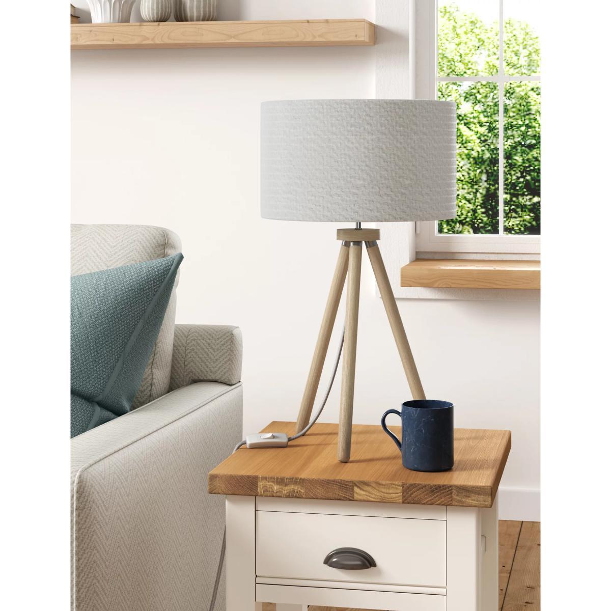 M&S Wooden Tripod Table Lamp - Natural, Natural – image 3