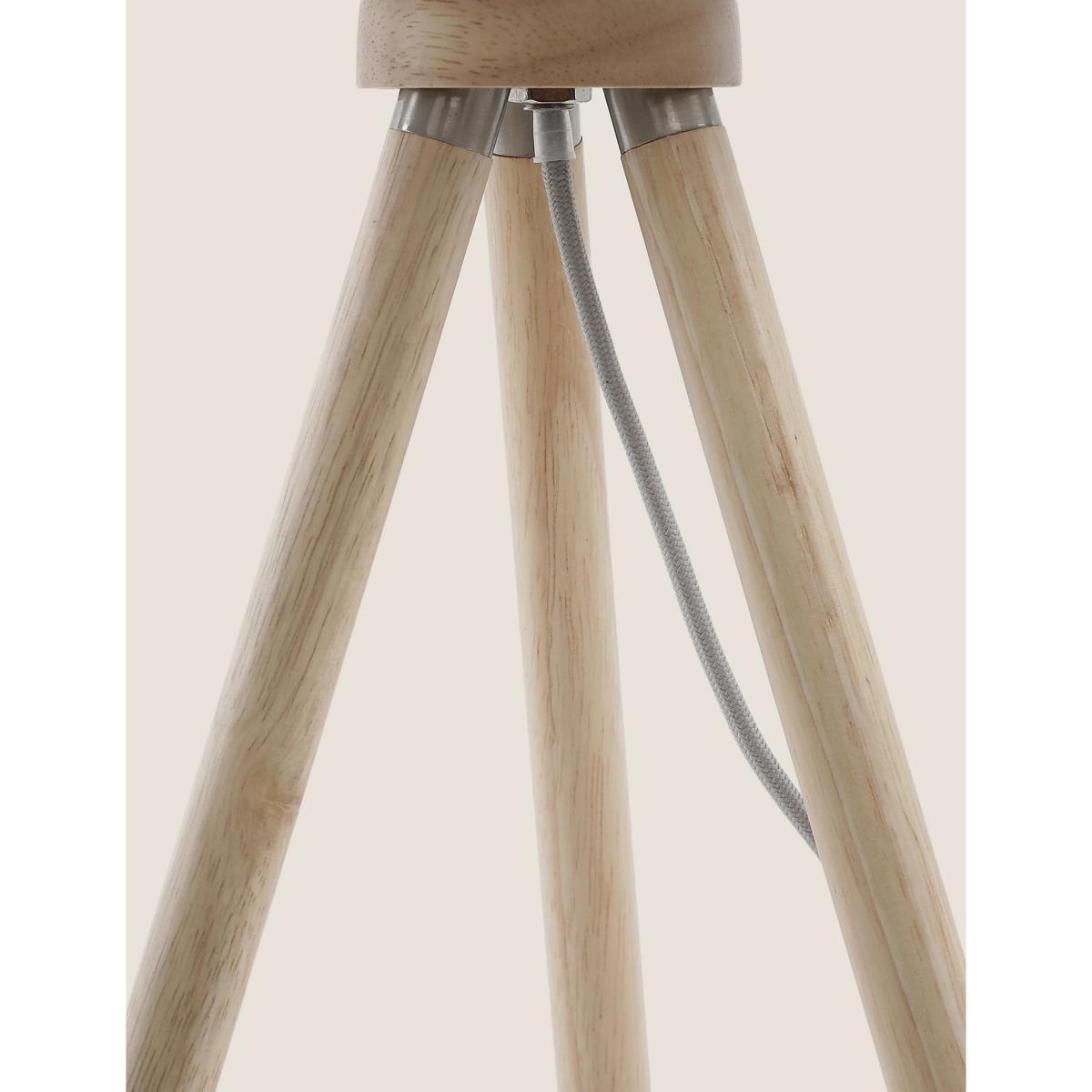 M&S Wooden Tripod Table Lamp - Natural, Natural – image 4