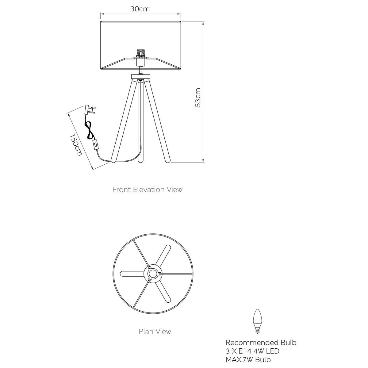 M&S Wooden Tripod Table Lamp - Natural, Natural – image 7