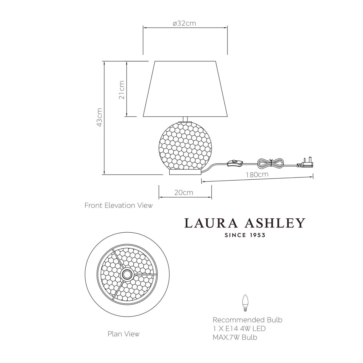 Laura Ashley Mathern Table Lamp - Champagne, Champagne – image 4
