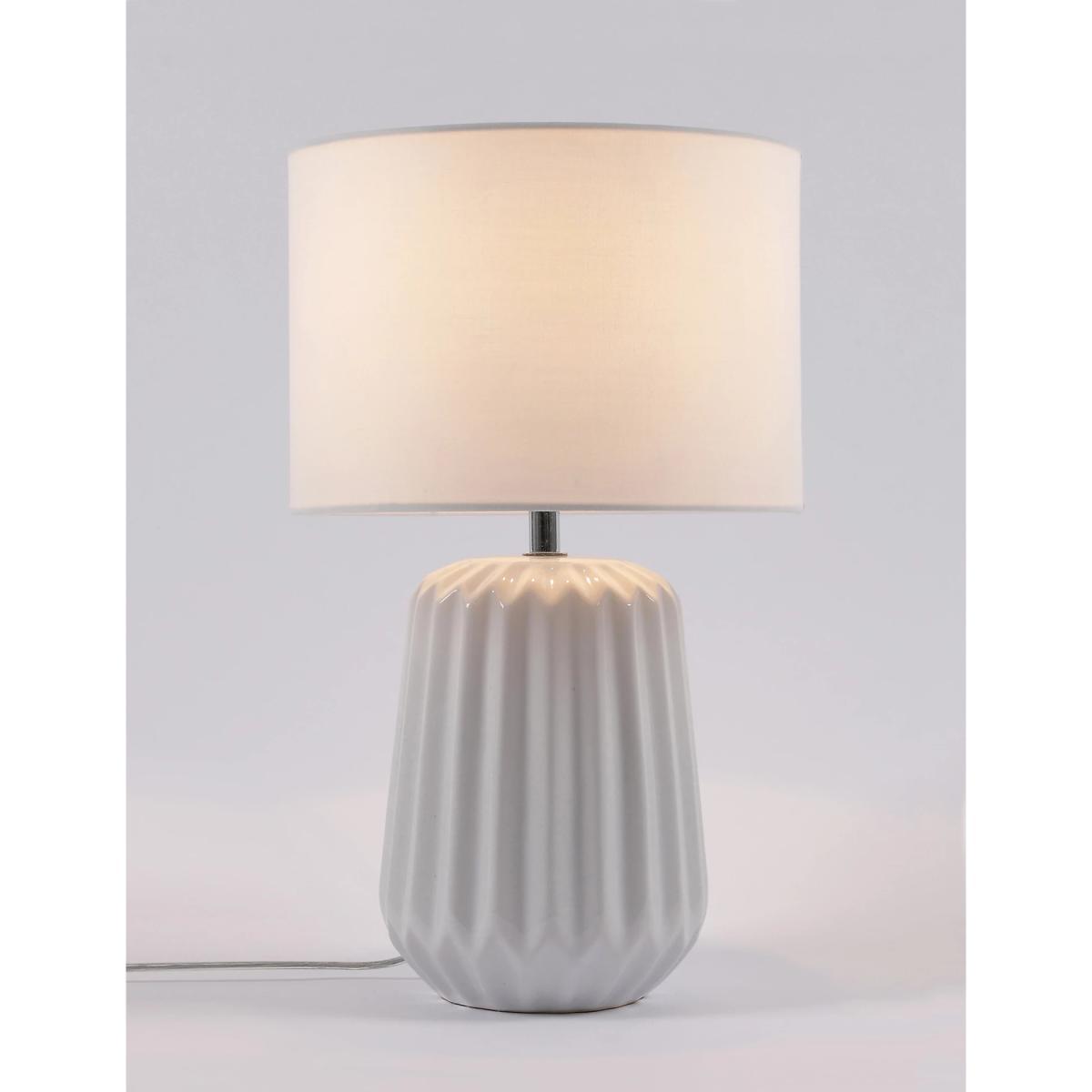 M&S Ceramic Geometric Table Lamp - White Mix, White Mix – image 2