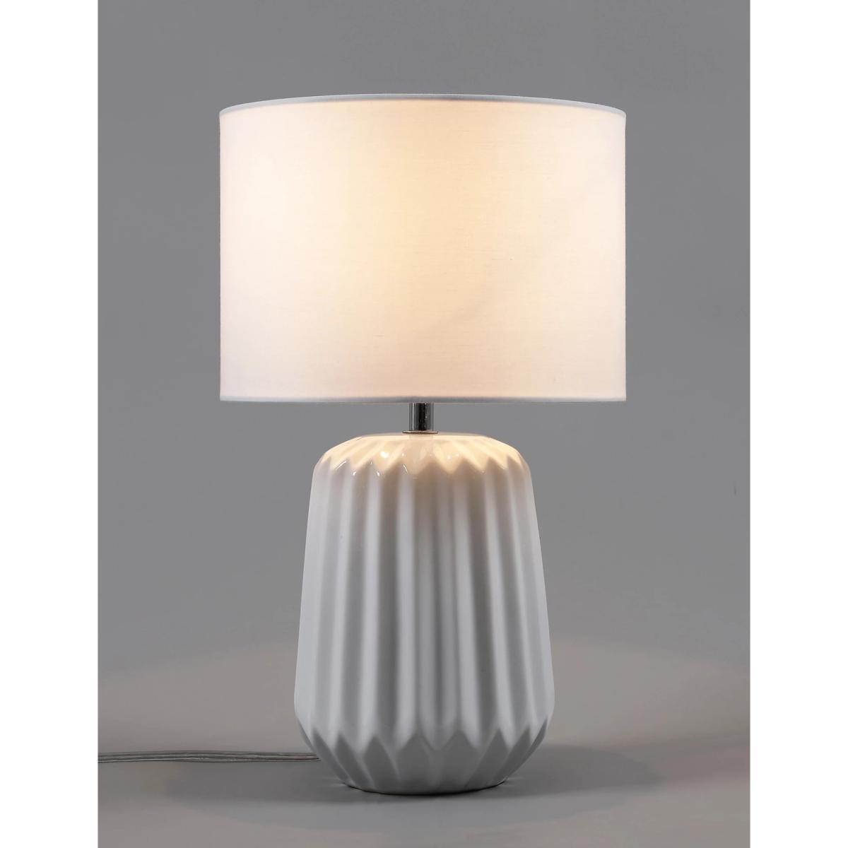 M&S Ceramic Geometric Table Lamp - White Mix, White Mix – image 3