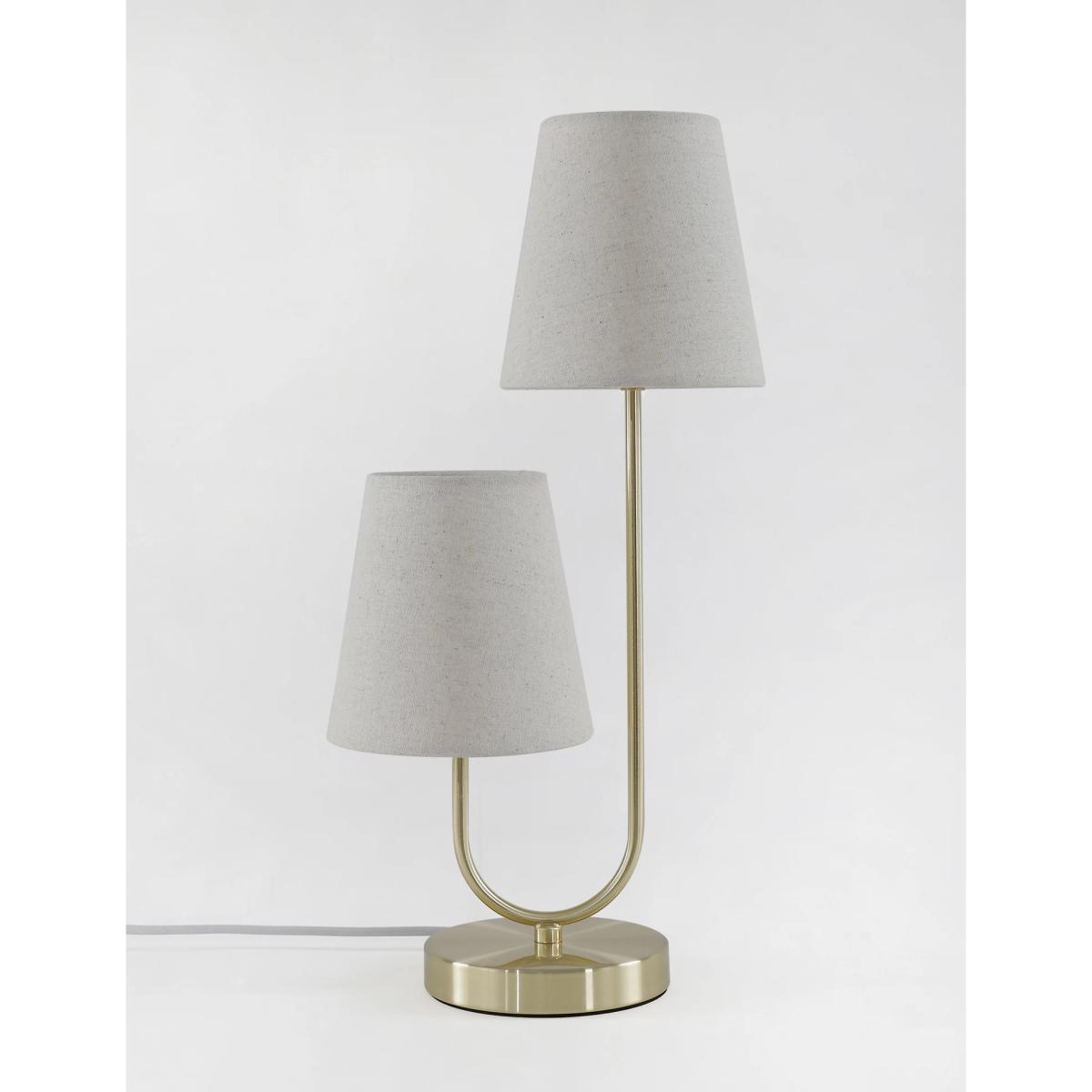 M&S 2 Shade Metal Table Lamp - Polished Brass, Polished Brass – image 4
