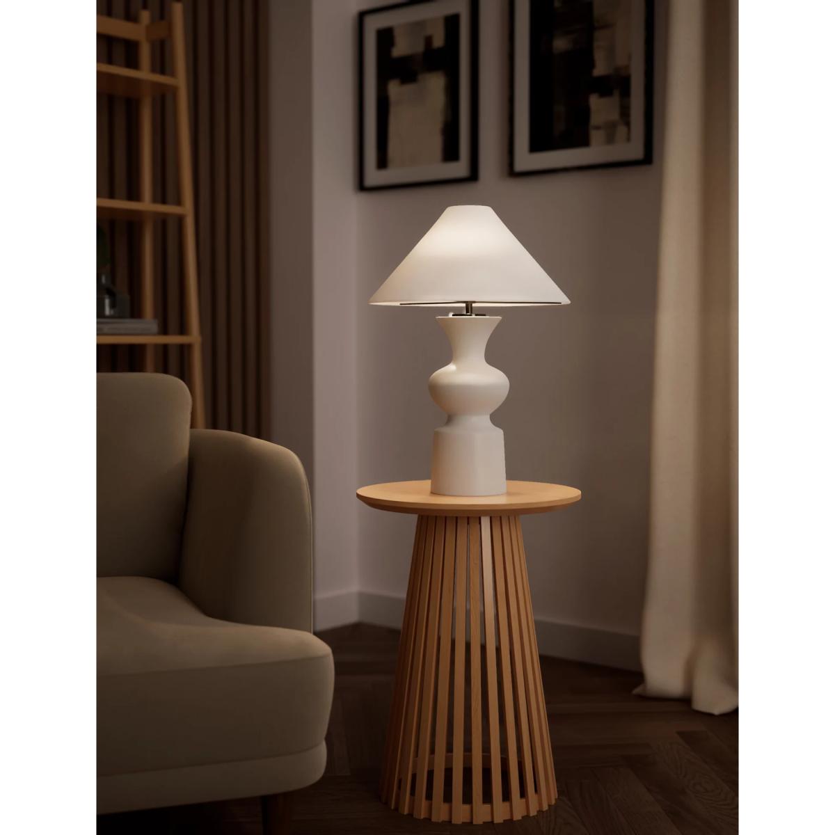M&S Arlo Ceramic Table Lamp - White, White – image 2