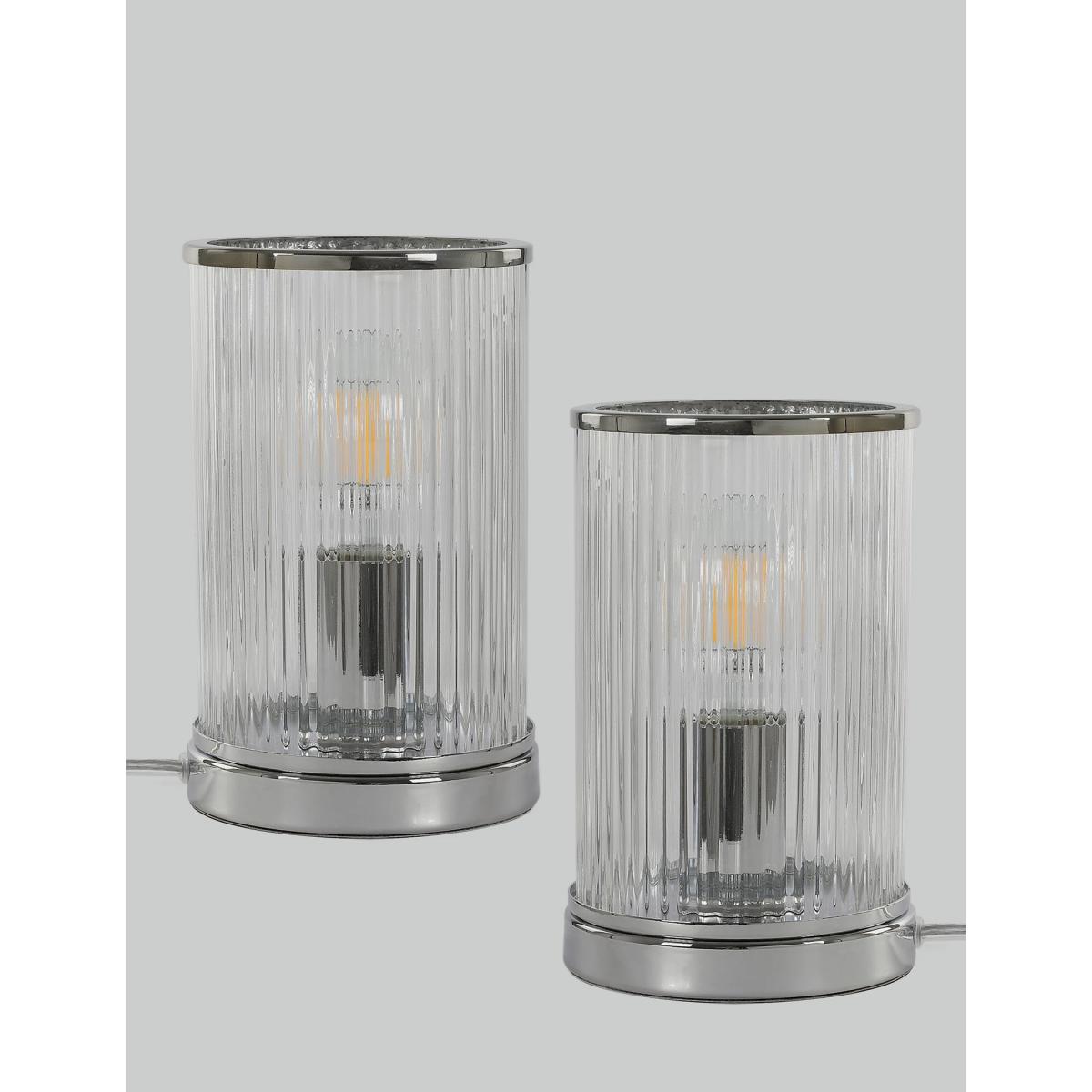 M&S Set of 2 Monroe Table Lamps - Silver, Silver,Polished Brass – image 3