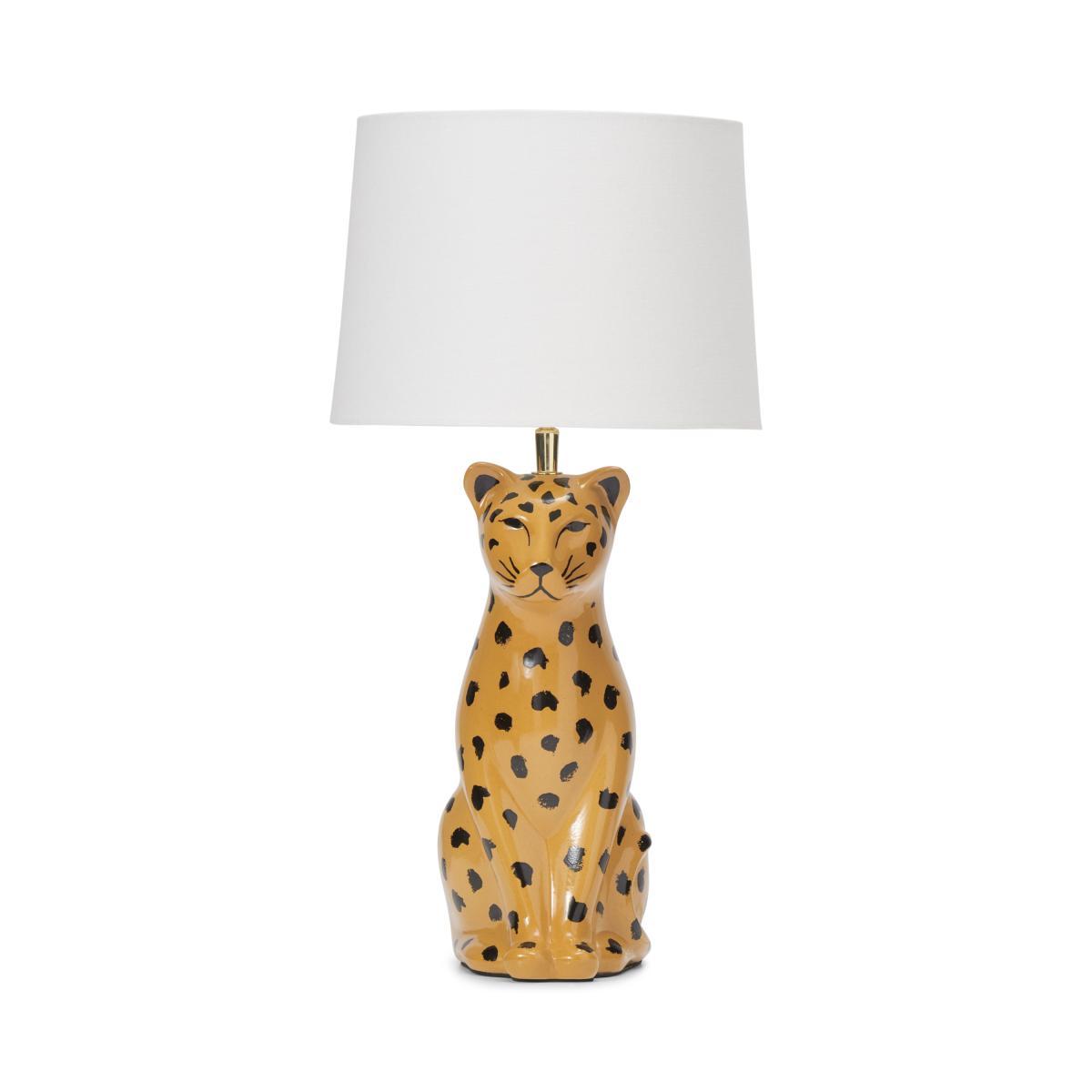 Raja Leopard Ceramic Table Lamp, Tan – image 2