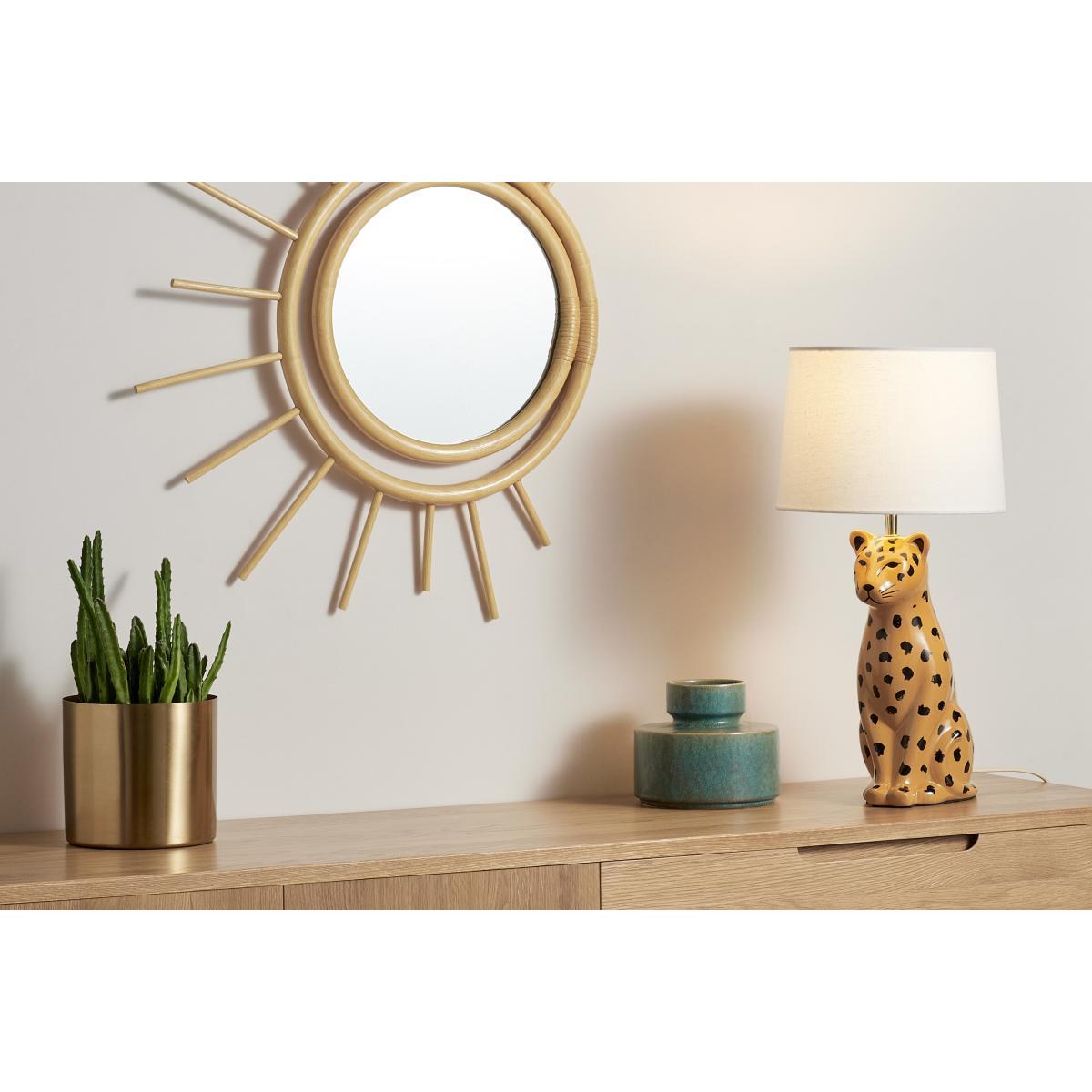 Raja Leopard Ceramic Table Lamp, Tan – image 4