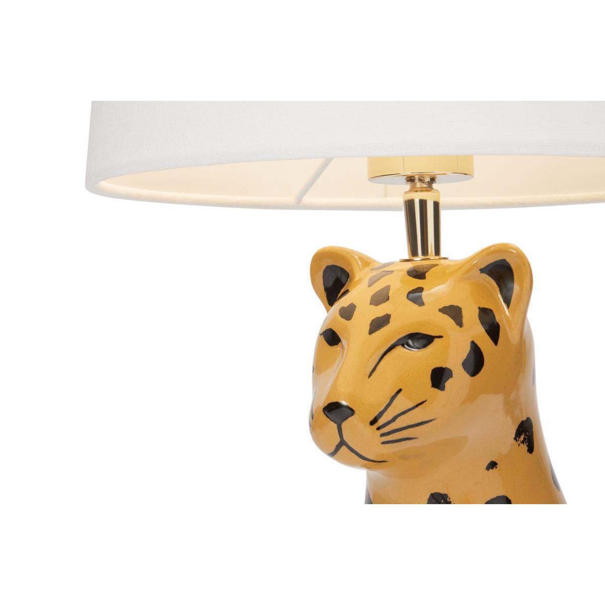 Raja Leopard Ceramic Table Lamp, Tan – image 5