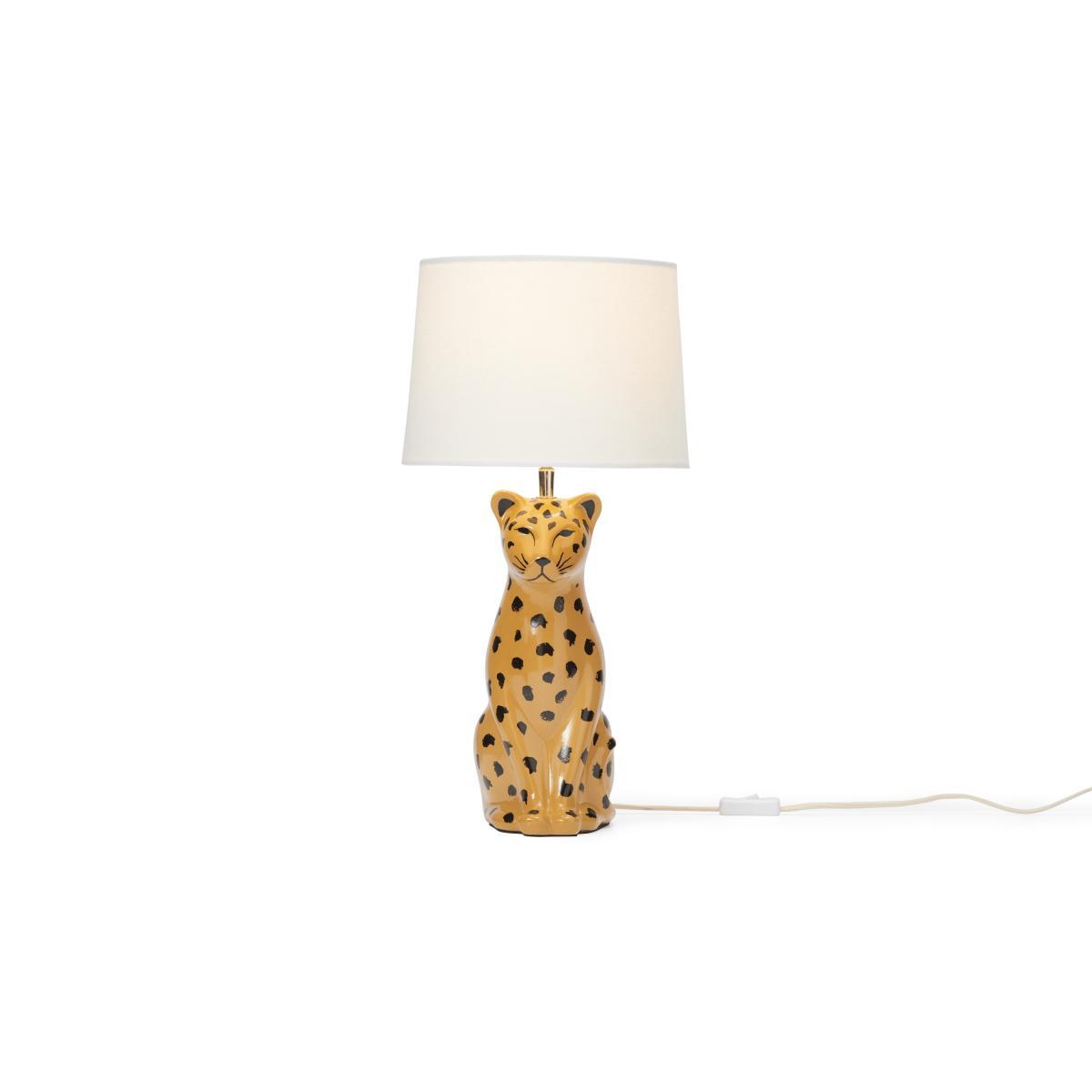 Raja Leopard Ceramic Table Lamp, Tan – image 6