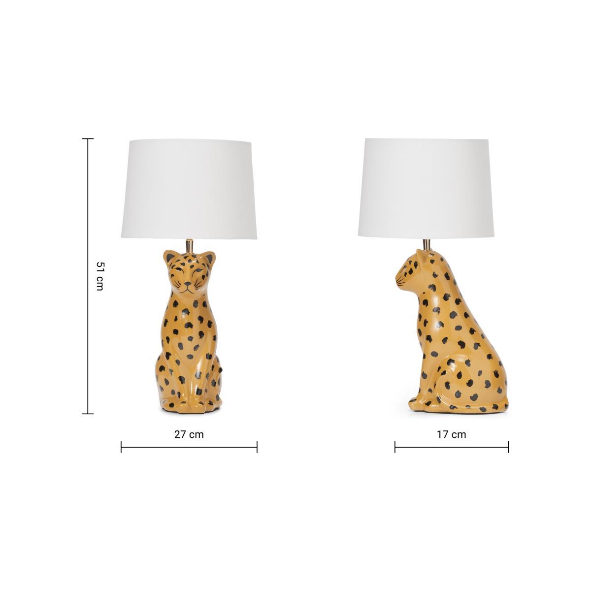 Raja Leopard Ceramic Table Lamp, Tan – image 8
