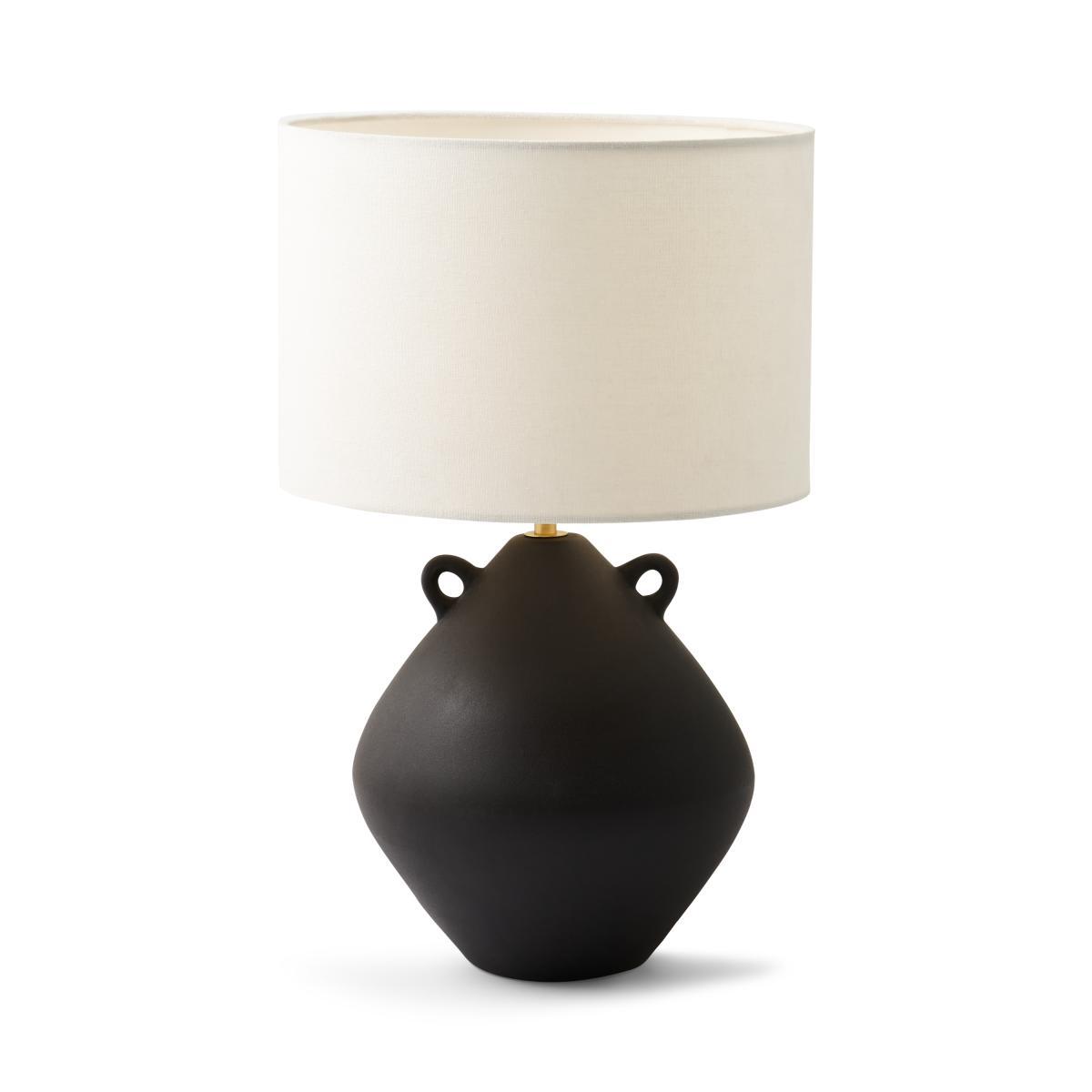 Urn Table Lamp, Black Ceramic – image 2