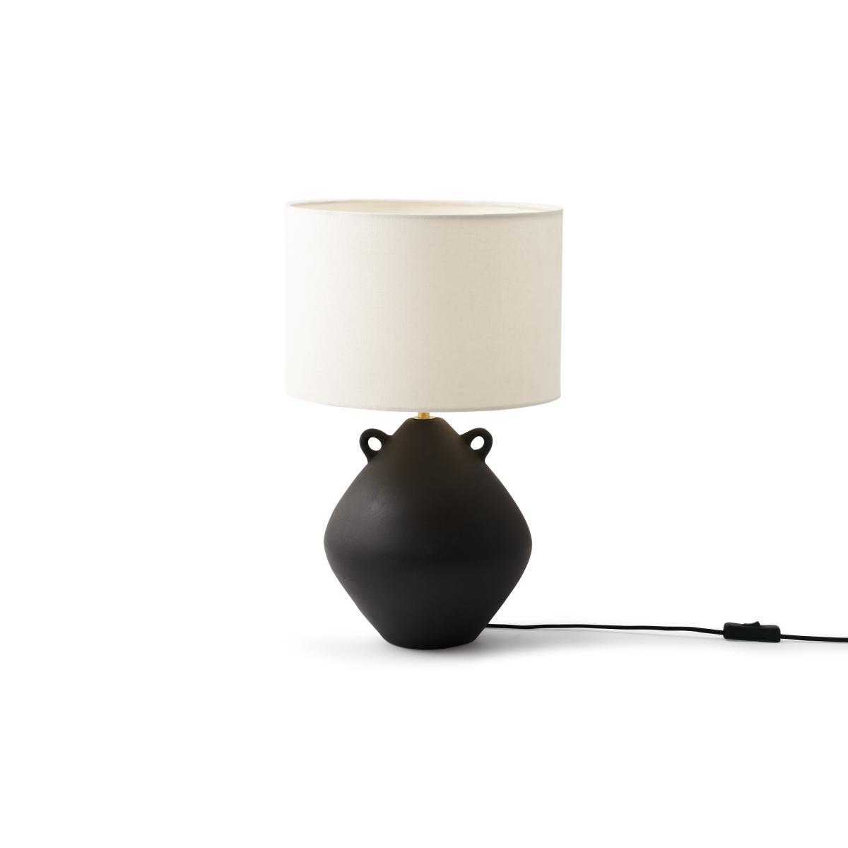 Urn Table Lamp, Black Ceramic – image 3