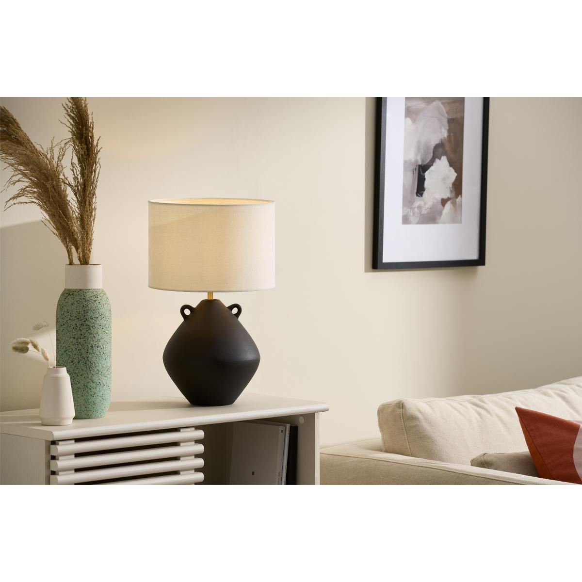 Urn Table Lamp, Black Ceramic – image 4
