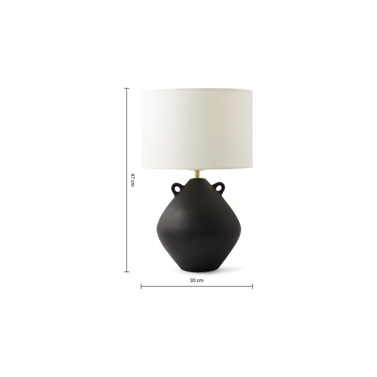 Urn Table Lamp, Black Ceramic – image 9
