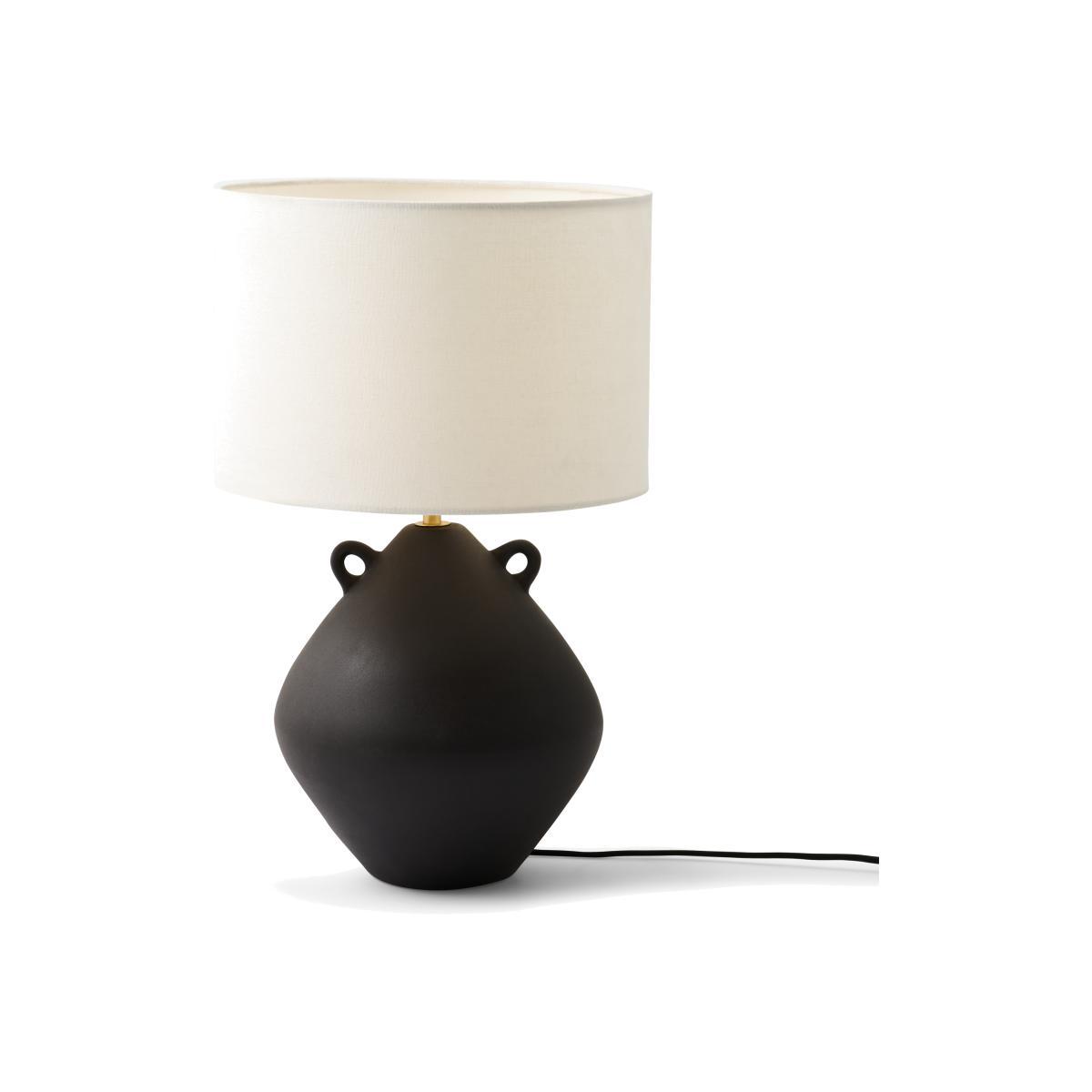 Urn Table Lamp, Black Ceramic – image 1