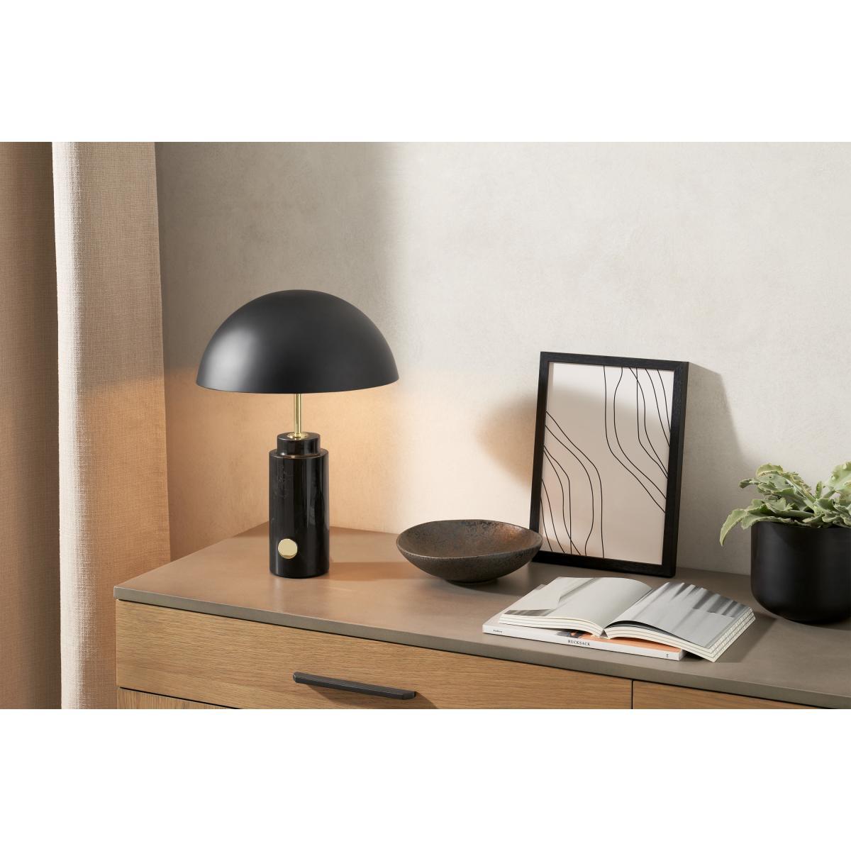 Adalyn Table Lamp, Black Marble & Brass – image 4