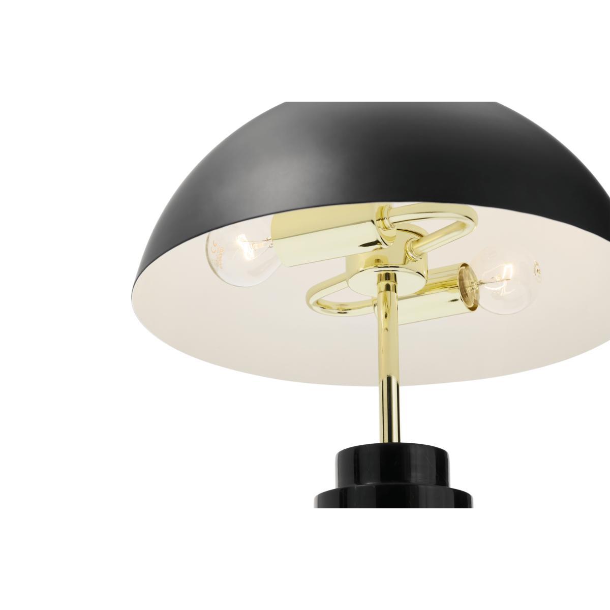 Adalyn Table Lamp, Black Marble & Brass – image 6