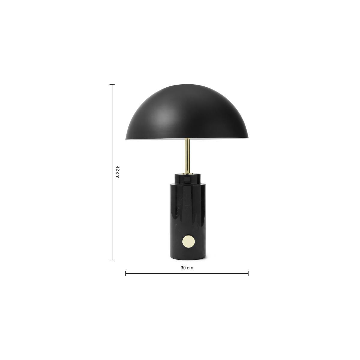 Adalyn Table Lamp, Black Marble & Brass – image 9