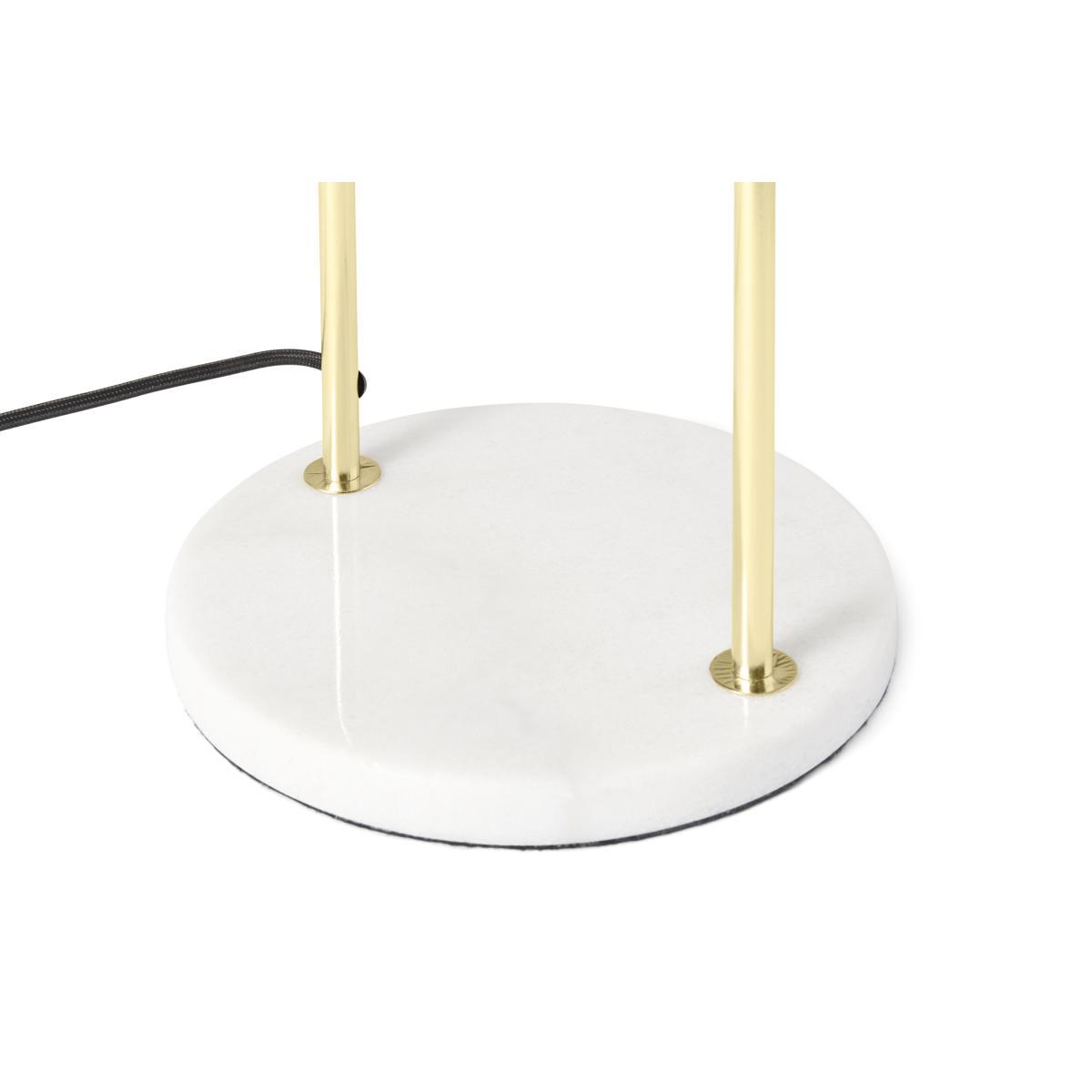 Carmella Table Lamp, Peacock Blue Velvet, Brass & Marble – image 6