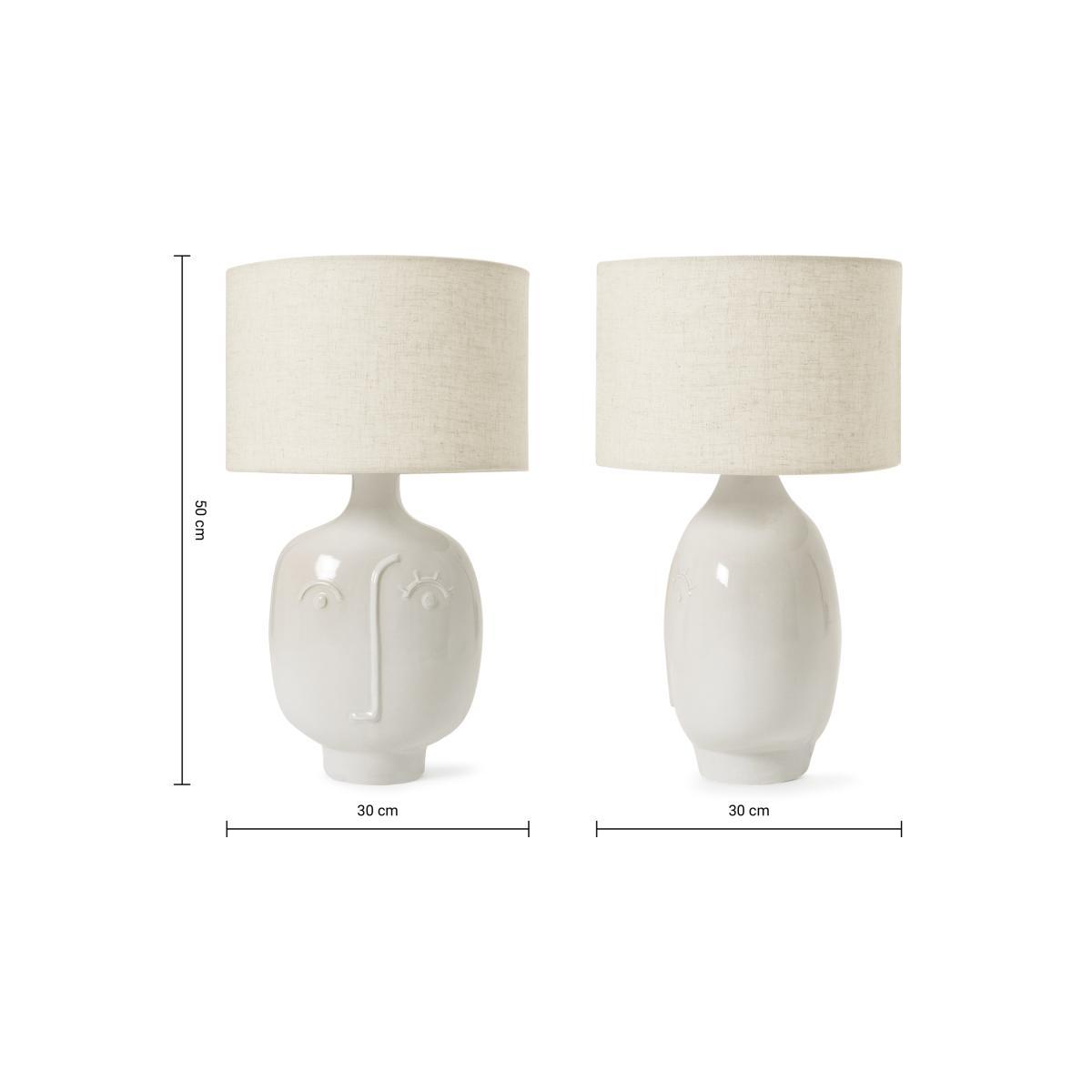 Face Table Lamp, White Ceramic – image 9