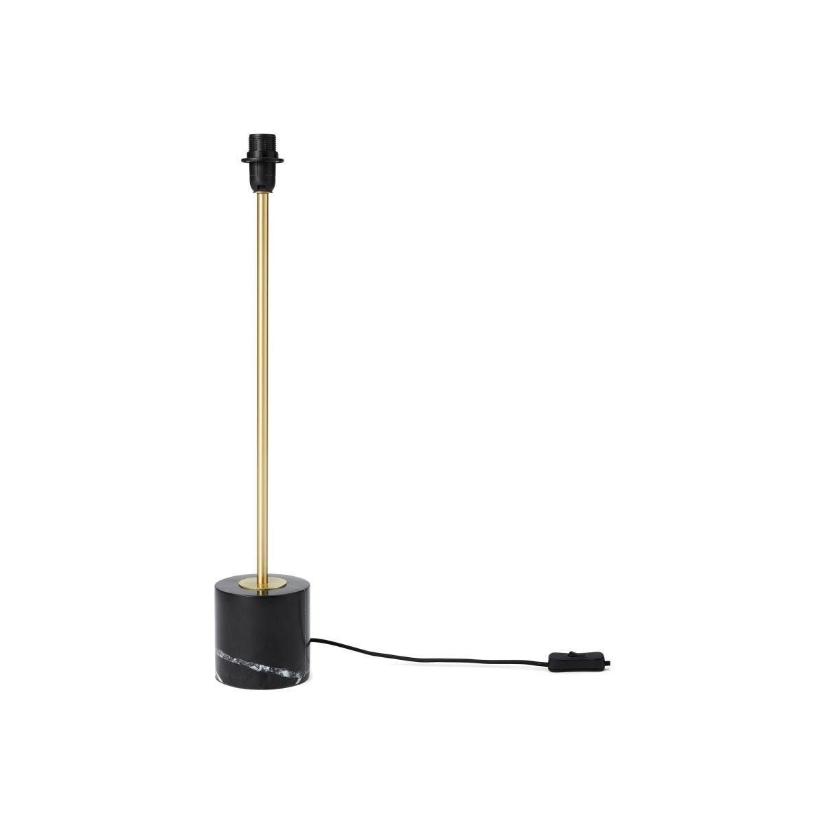 Qasim Table Lamp Base, Brushed Brass & Black Marble – image 1
