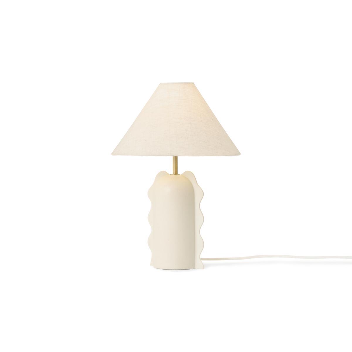 2LG Table Lamp, Off-White Glaze Ceramic & Textured Fabric Shade – image 3