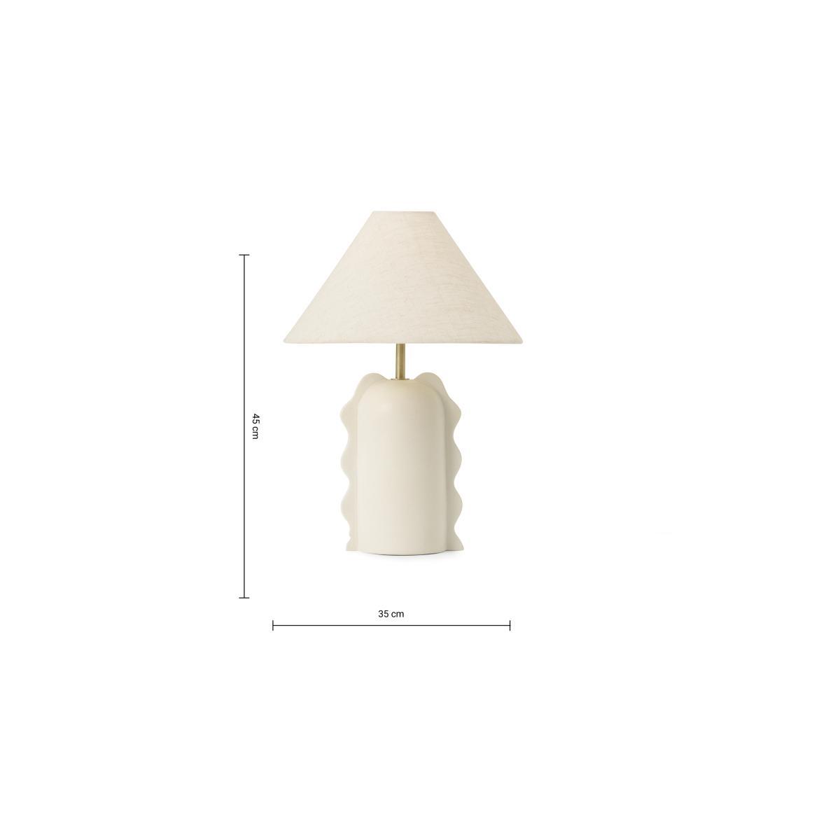 2LG Table Lamp, Off-White Glaze Ceramic & Textured Fabric Shade – image 9