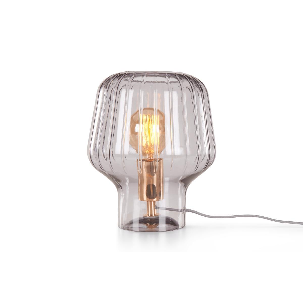 Ewer Table Lamp, Smoke Glass and Polished Copper – image 3