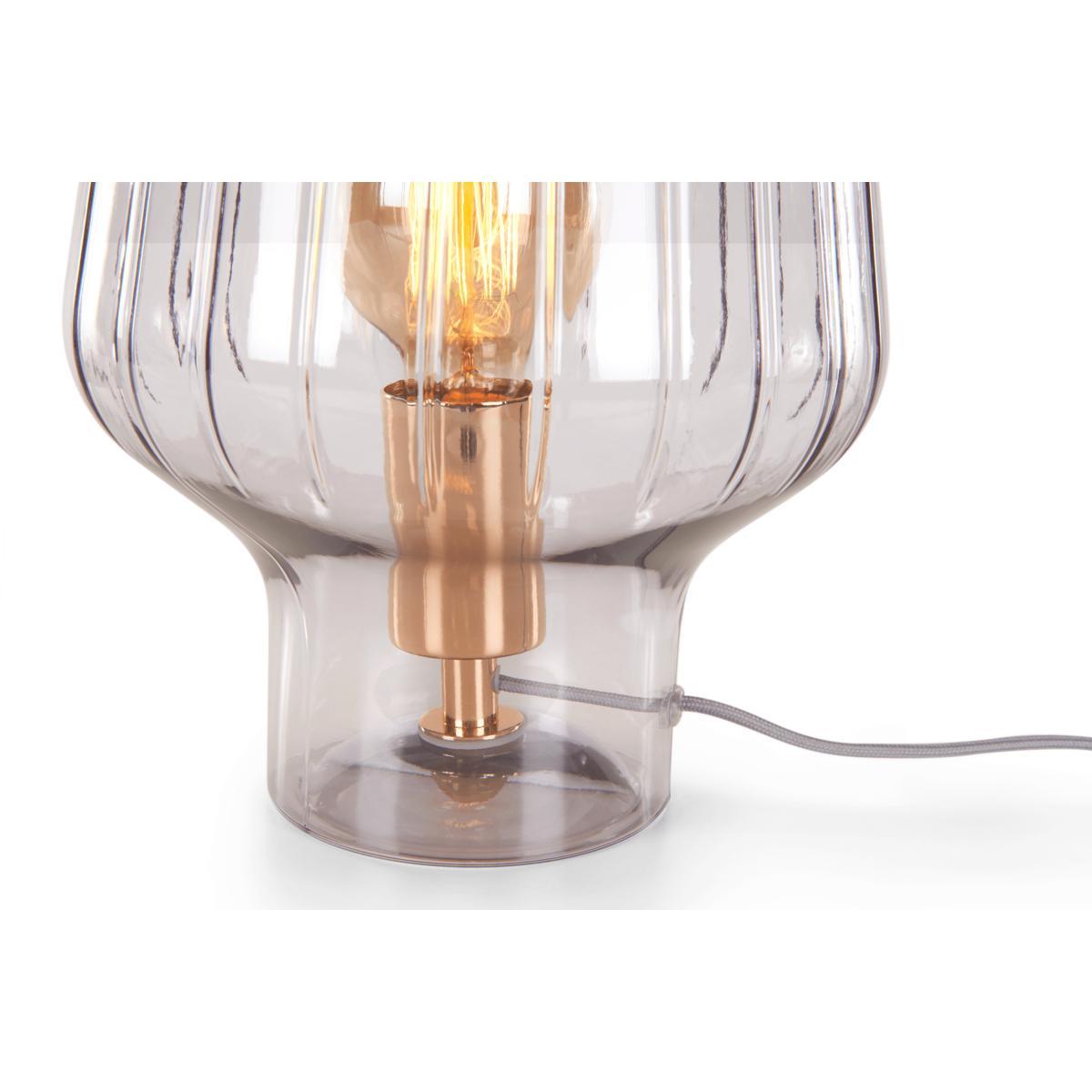 Ewer Table Lamp, Smoke Glass and Polished Copper – image 5