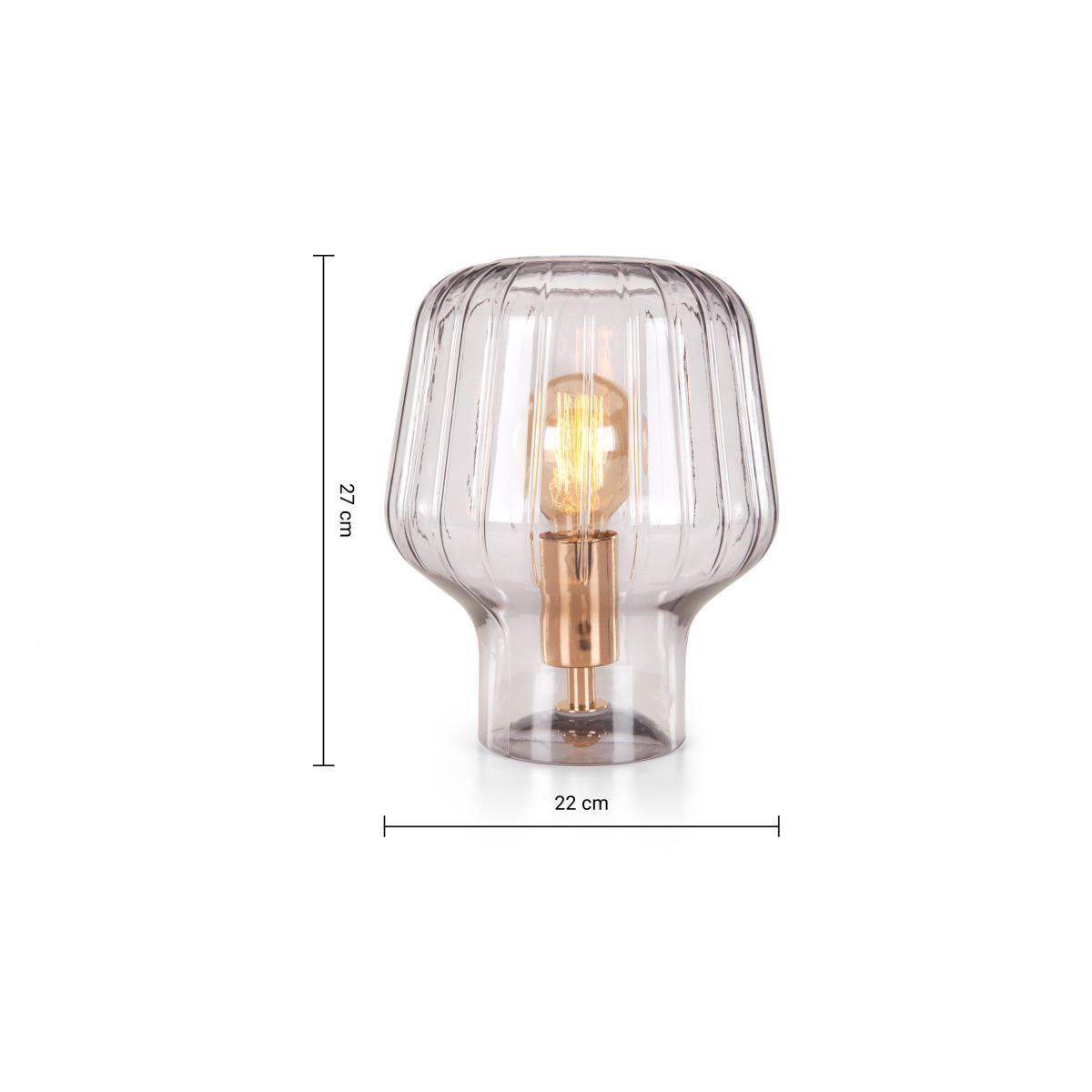 Ewer Table Lamp, Smoke Glass and Polished Copper – image 9