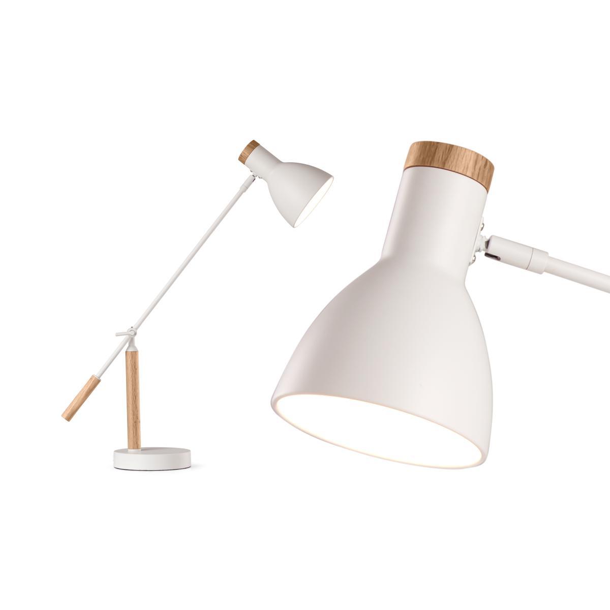 Cohen Table Lamp, White and Natural Oak – image 2