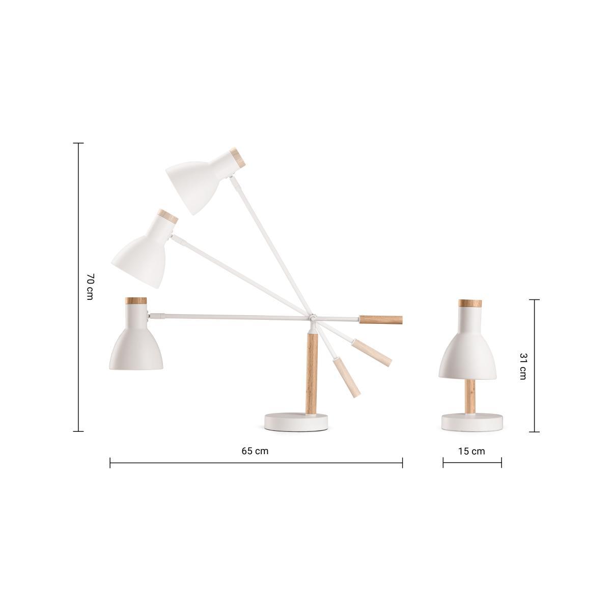 Cohen Table Lamp, White and Natural Oak – image 9
