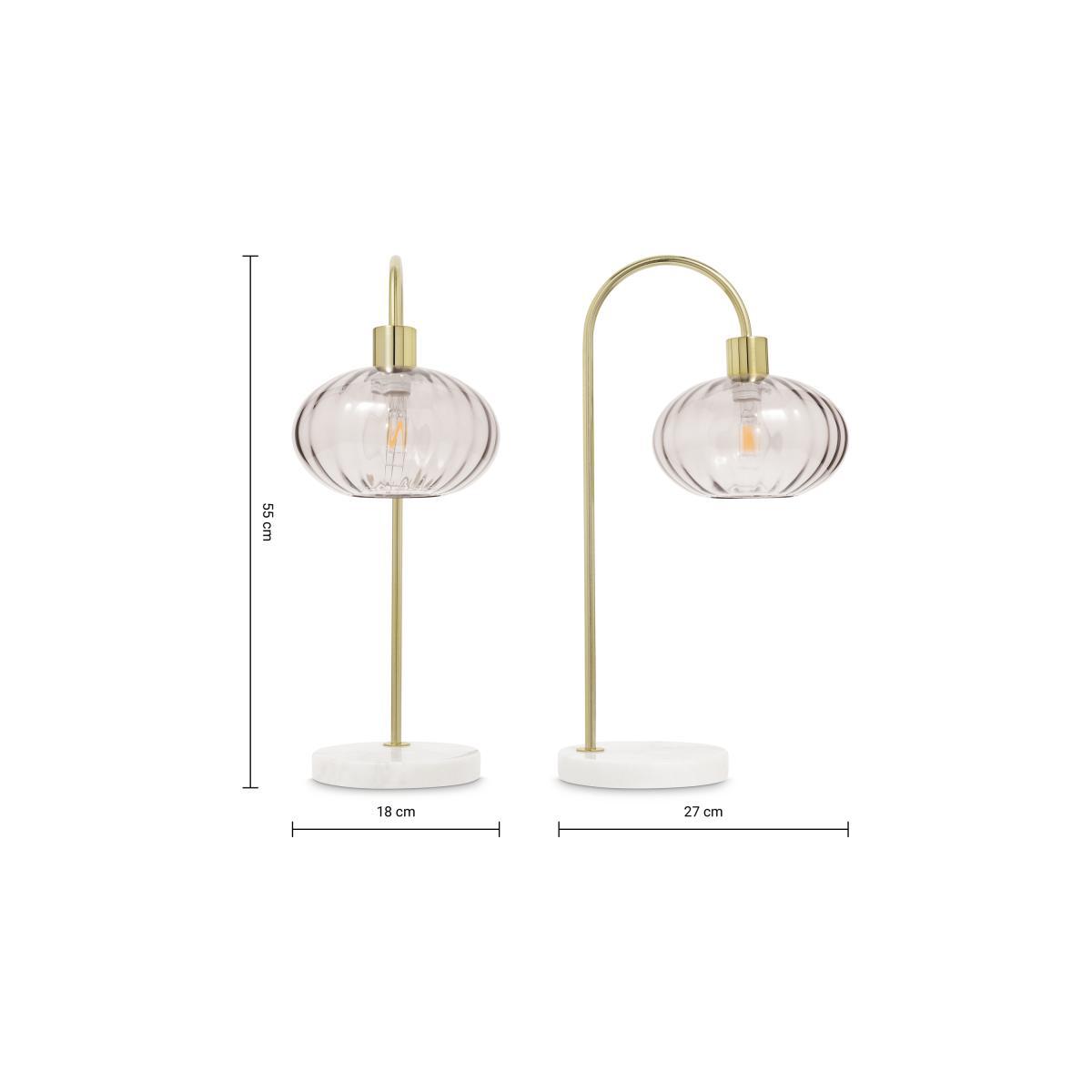 Tilbury Table Light, Blush, Grey & Antique Brass – image 9