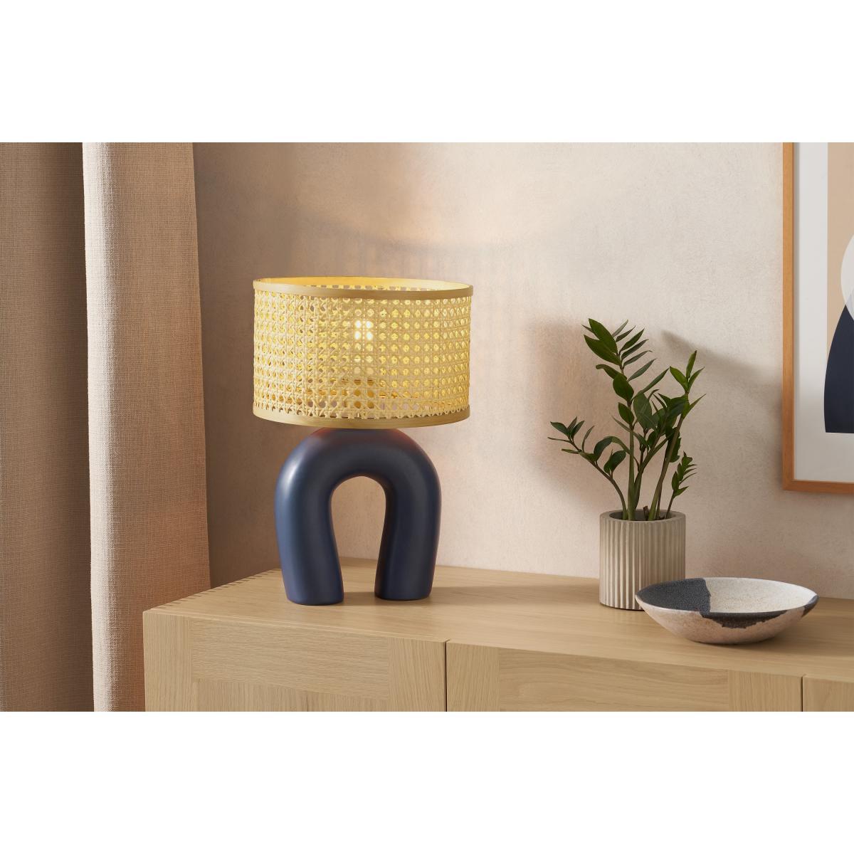 Otha Ceramic Table Lamp, Blue – image 4