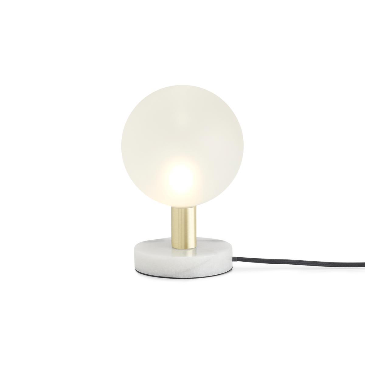 Boll Table Lamp, White Marble, Black & Frosted Glass – image 2