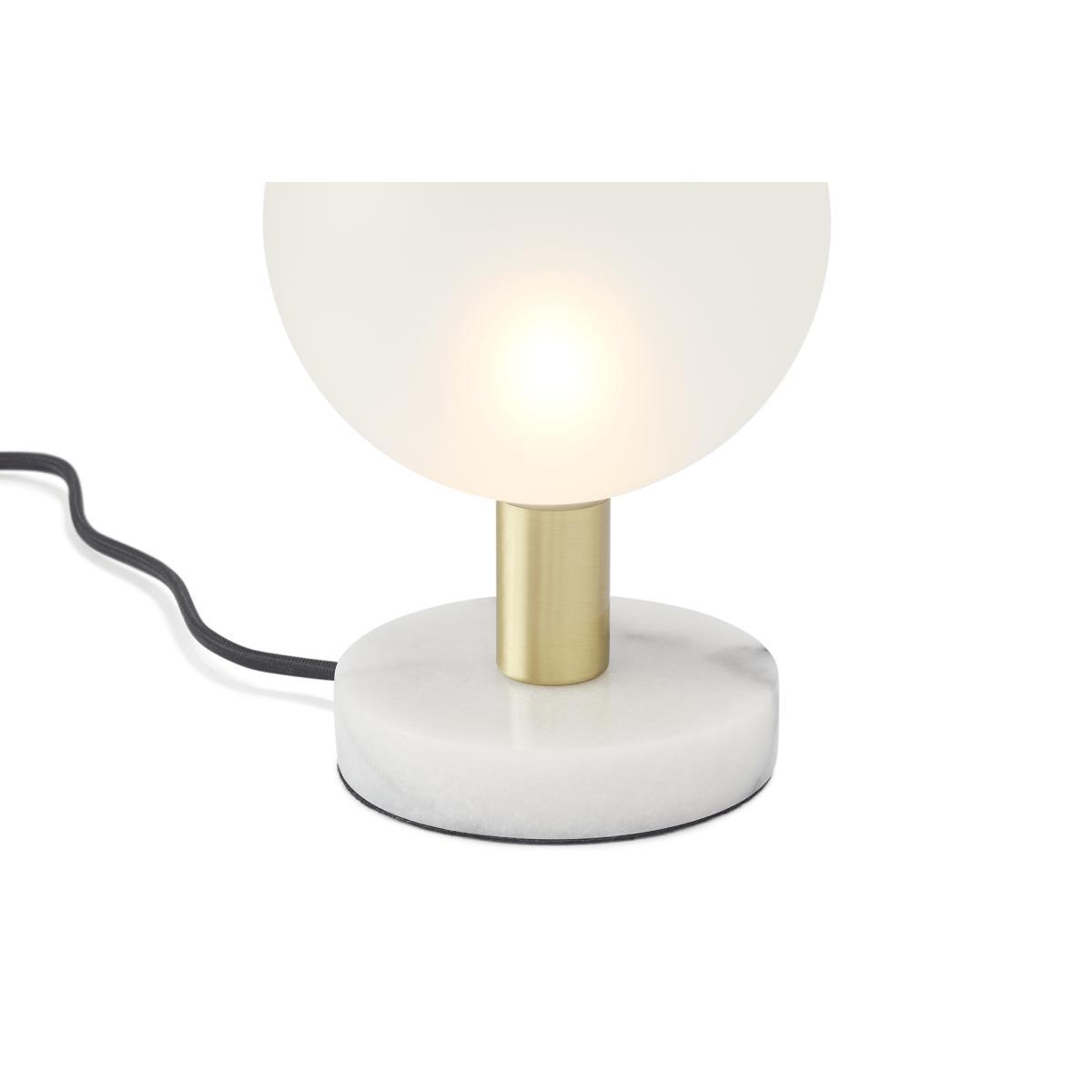 Boll Table Lamp, White Marble, Black & Frosted Glass – image 5