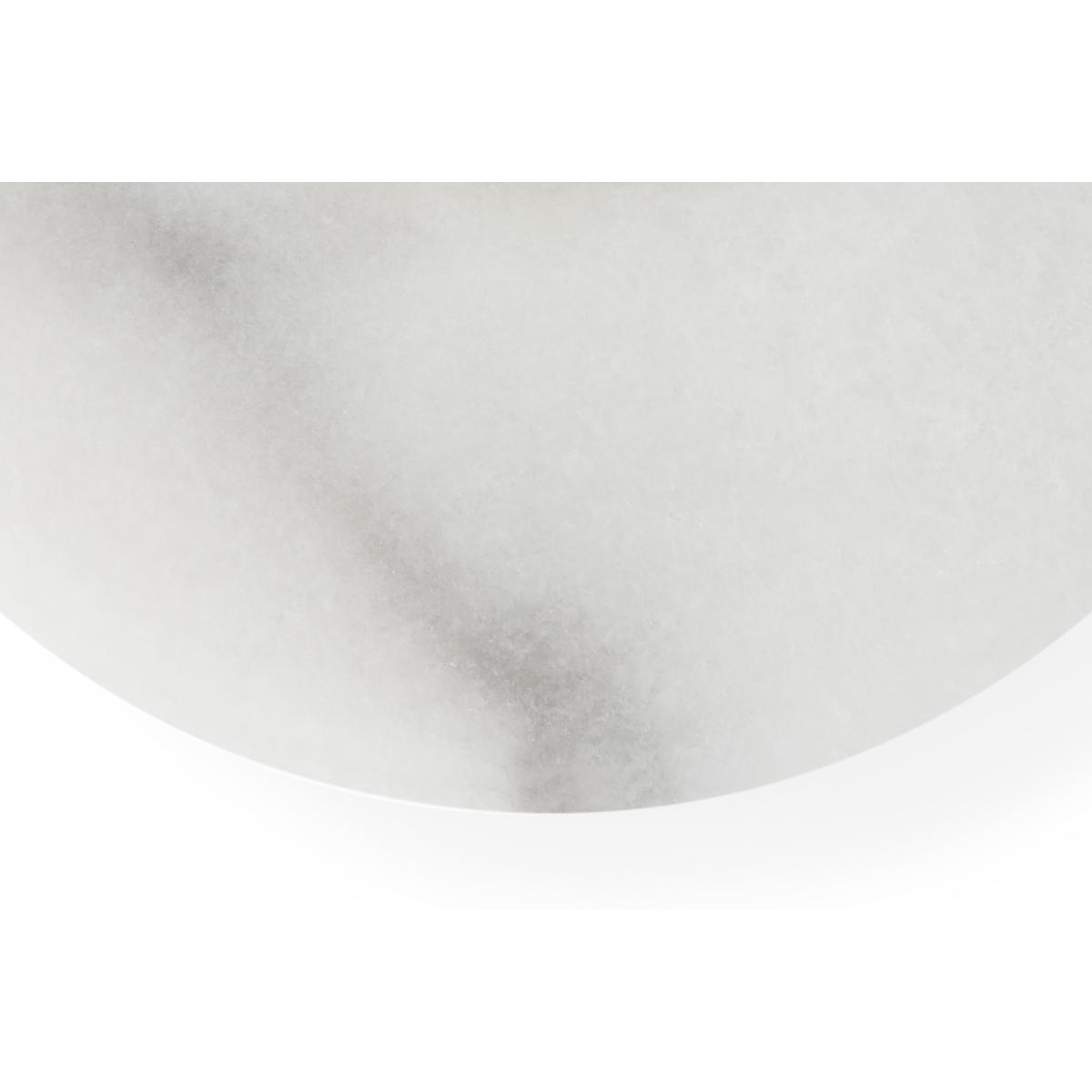 Boll Table Lamp, White Marble, Black & Frosted Glass – image 6