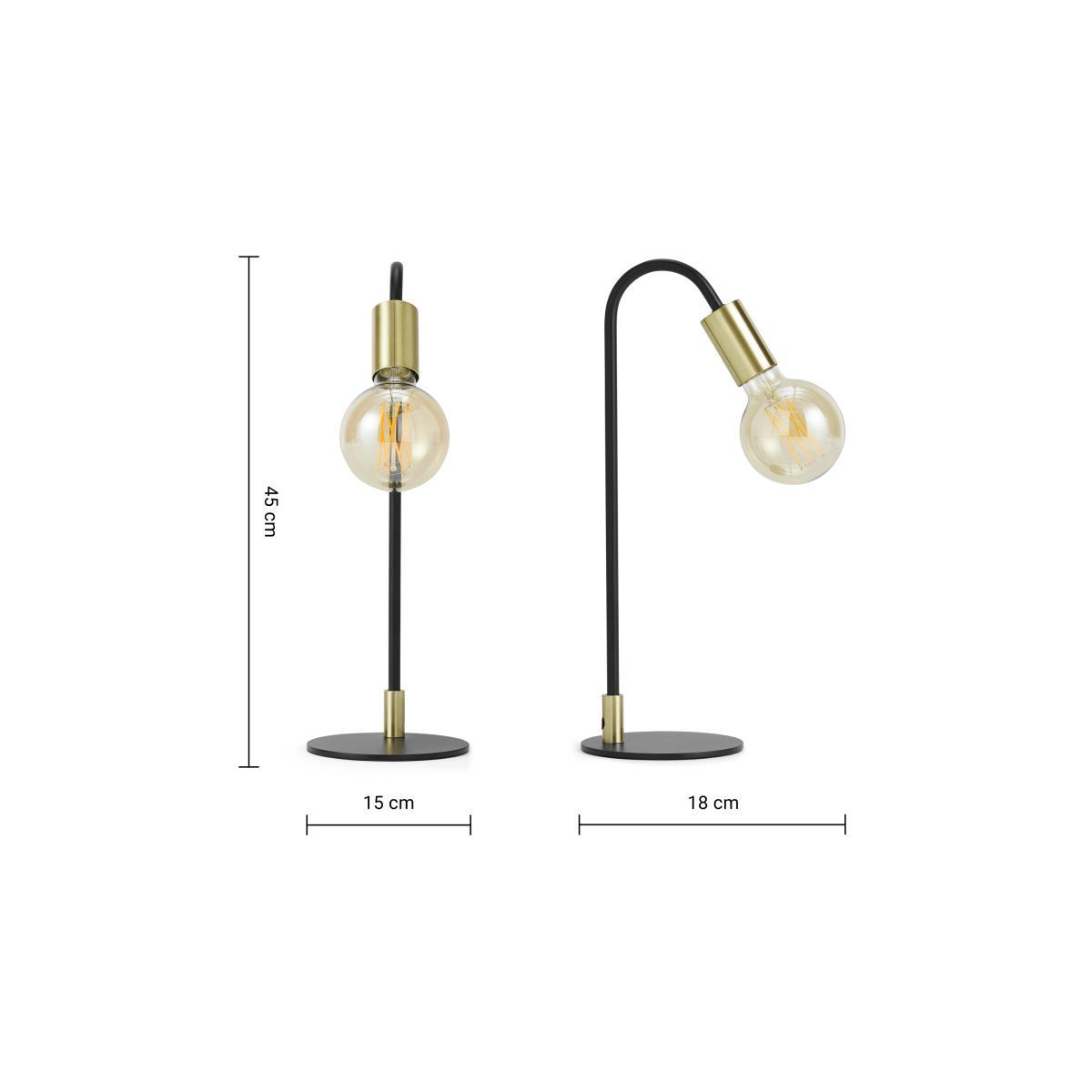 Octavia Table Lamp, Black & Brass – image 8