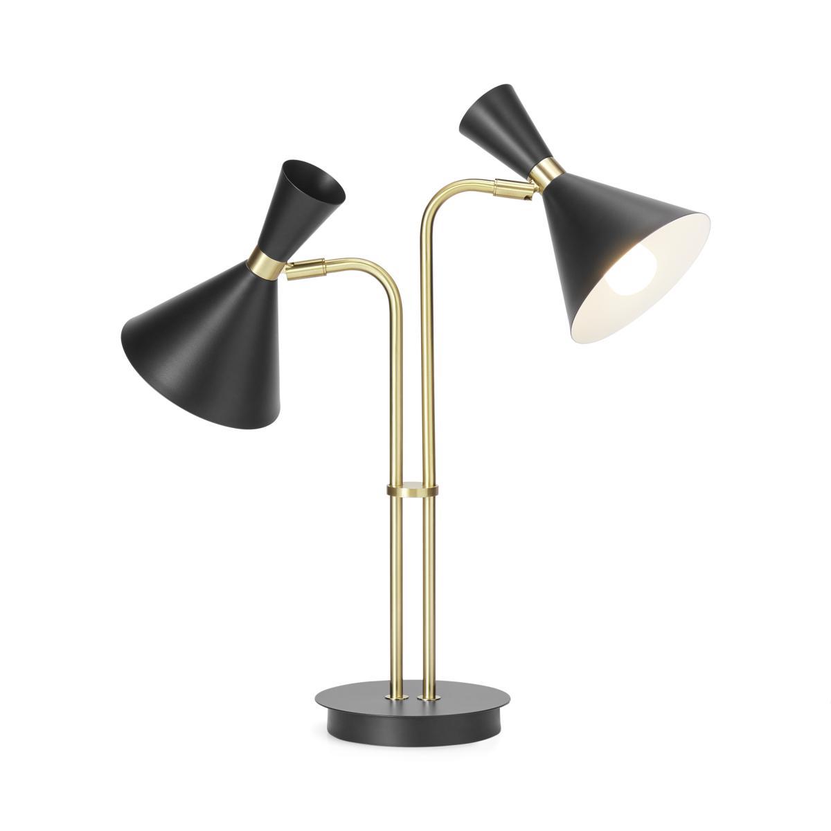 Axton Duo Table Lamp, Black & Brushed Brass – image 2