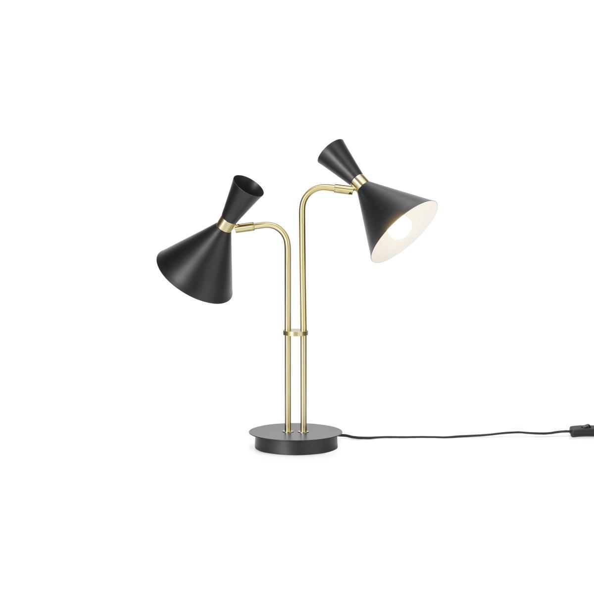 Axton Duo Table Lamp, Black & Brushed Brass – image 3