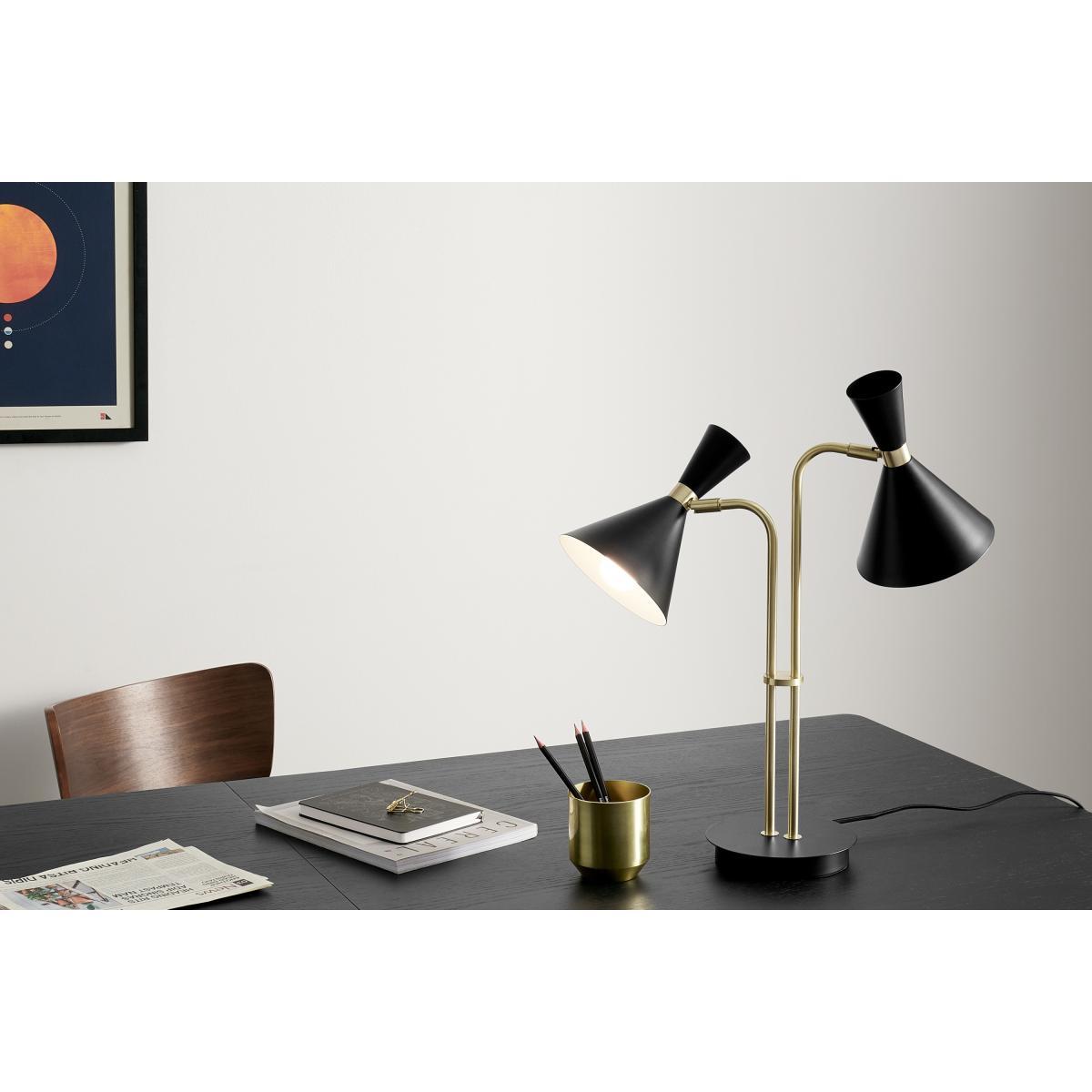 Axton Duo Table Lamp, Black & Brushed Brass – image 4
