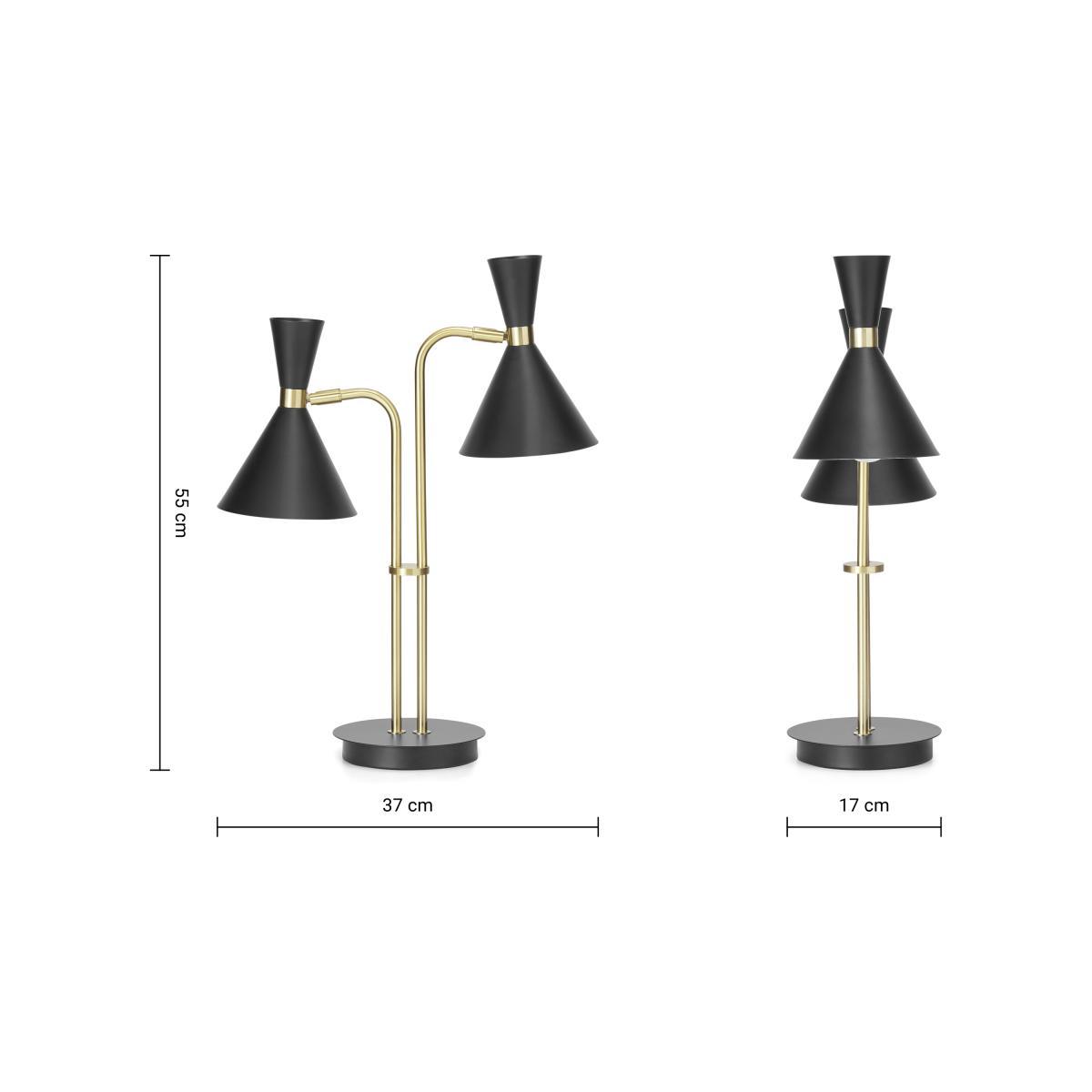 Axton Duo Table Lamp, Black & Brushed Brass – image 8