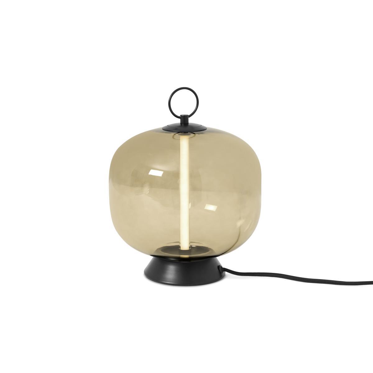 Olney LED Table Lamp, Champagne Glass & Black Metal – image 3
