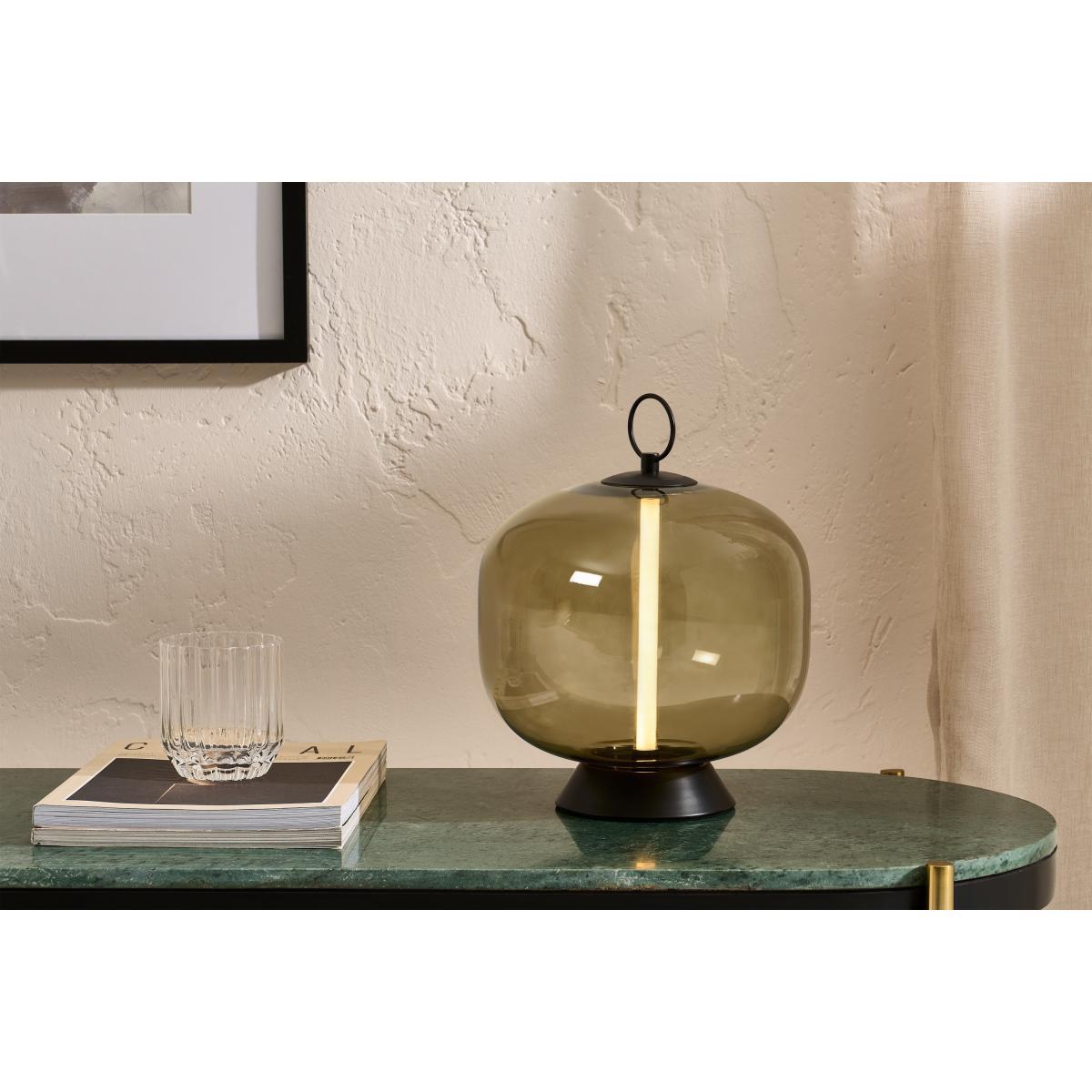 Olney LED Table Lamp, Champagne Glass & Black Metal – image 4